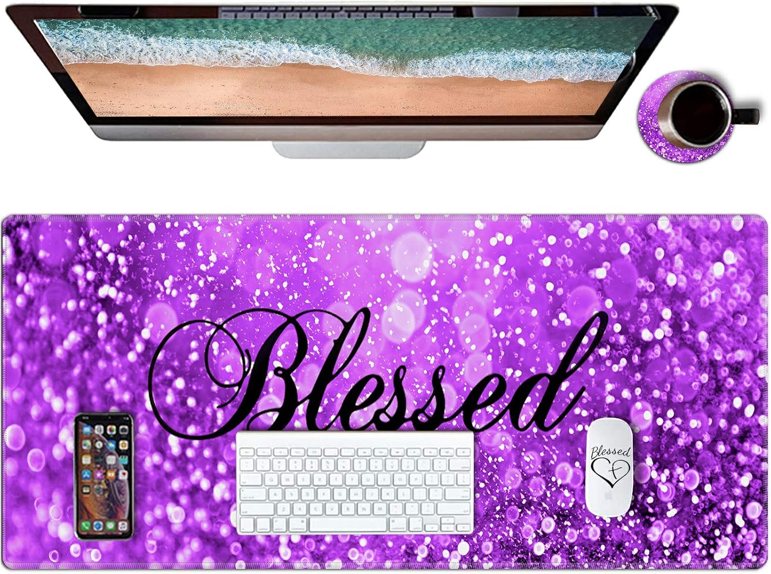 Mouse Pad,Desk Mat,Computer Mouse Pad and Cute Coasters,31.5"x11.8" with Non-Slip Rubber Base Mouse Pad,for Mouse Pads for Laptop,Gaming Office Home,Washable Mousepad,Black Blooming Flowers Floral 8 81+3f5dDcJL. AC SL1500 - northernschoolofshiatsu.co.uk