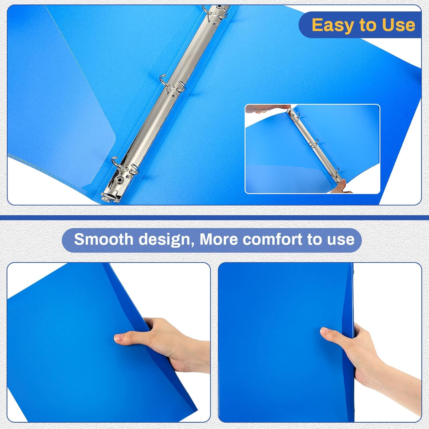 4 Pack Blue Plastic 1 Inch Binder with Pocket - 3 Ring School & Office Binder 5 81+5FuASsAL. AC SL1500 - northernschoolofshiatsu.co.uk