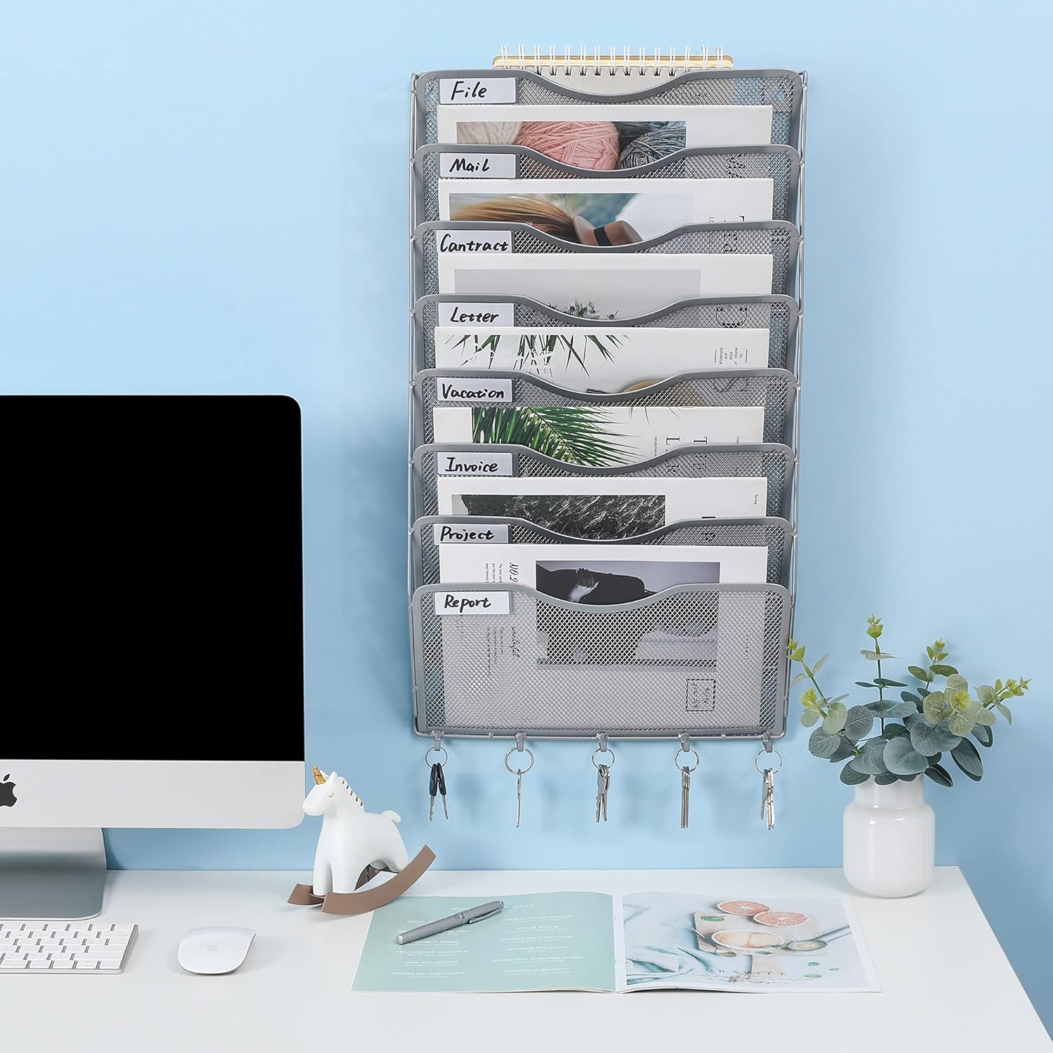 EasyPAG Wall File Holder 5 Pocket Mesh Hanging Wall Organizer Vertical Hanging File Folder Holder Magazine Rack with Nametag Label for Mail Paper Organization,Black 139 81+NIwIg+rS. AC SL1500 - northernschoolofshiatsu.co.uk