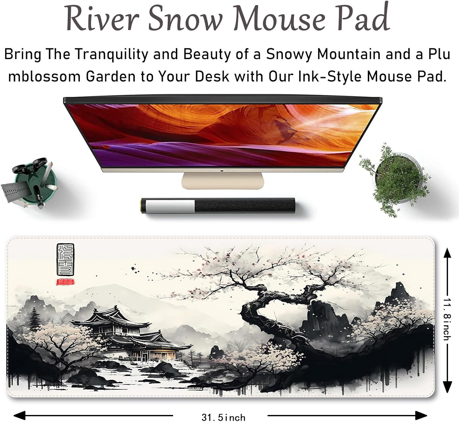 ProbTis Japanese White Mouse Pad, Large Cherry Blossom Desk Mat, XL Anime Gaming Keyboard Mat, Non-Slip Rubber Base, Big Extended Desk Protector for Home Office, 31.5"x11.8" (River Snow) 2 81+OGeYv6tL. AC SL1500 - northernschoolofshiatsu.co.uk