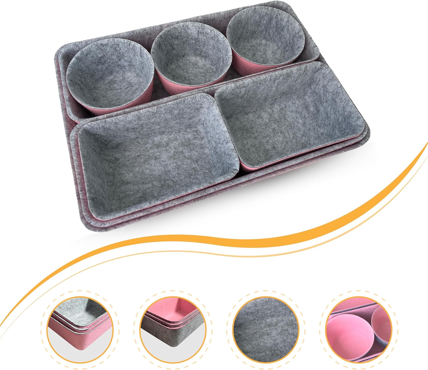 16 Pieces Felt Drawer Organizer Tray, Shallow Desk Drawer Divider, Space Saving Storage Bin for Office Supplies Bedroom Closet Jewelry Cosmetic 3 81+QTcRmrZL. AC SL1500 - northernschoolofshiatsu.co.uk