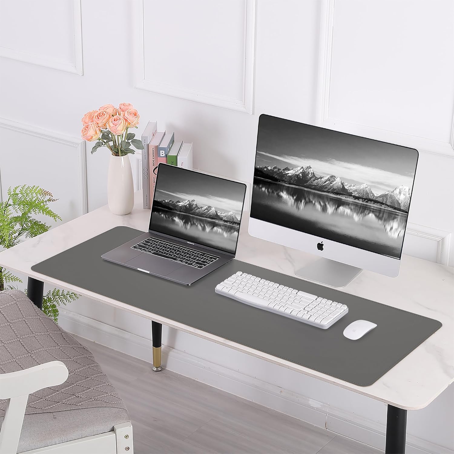 Large Desk Mat 47.2" x 17" Leather Desk Pad Protector with Natural Cork & PU Leather, Non-Slip Office Desk Mat, Large Mouse Pad, Waterproof Desk Blotter pad for Office&Home(Black) 242 81+cCKQCQLL. AC SL1500 - northernschoolofshiatsu.co.uk