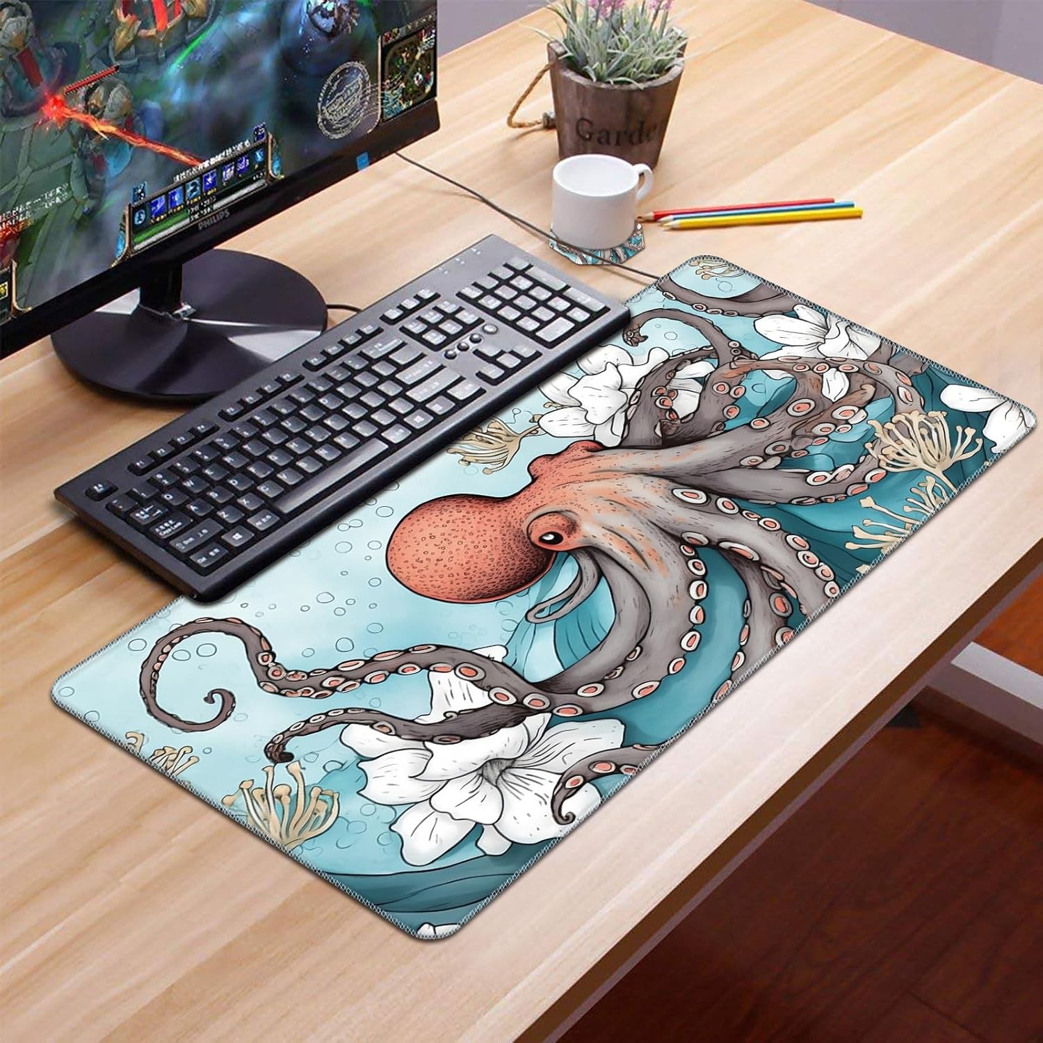 Mouse Pad,Desk Mat,Computer Mouse Pad and Cute Coasters,31.5"x11.8" with Non-Slip Rubber Base Mouse Pad,for Mouse Pads for Laptop,Gaming Office Home,Washable Mousepad,Black Blooming Flowers Floral 34 81+gAtyNOSL. AC SL1500 - northernschoolofshiatsu.co.uk
