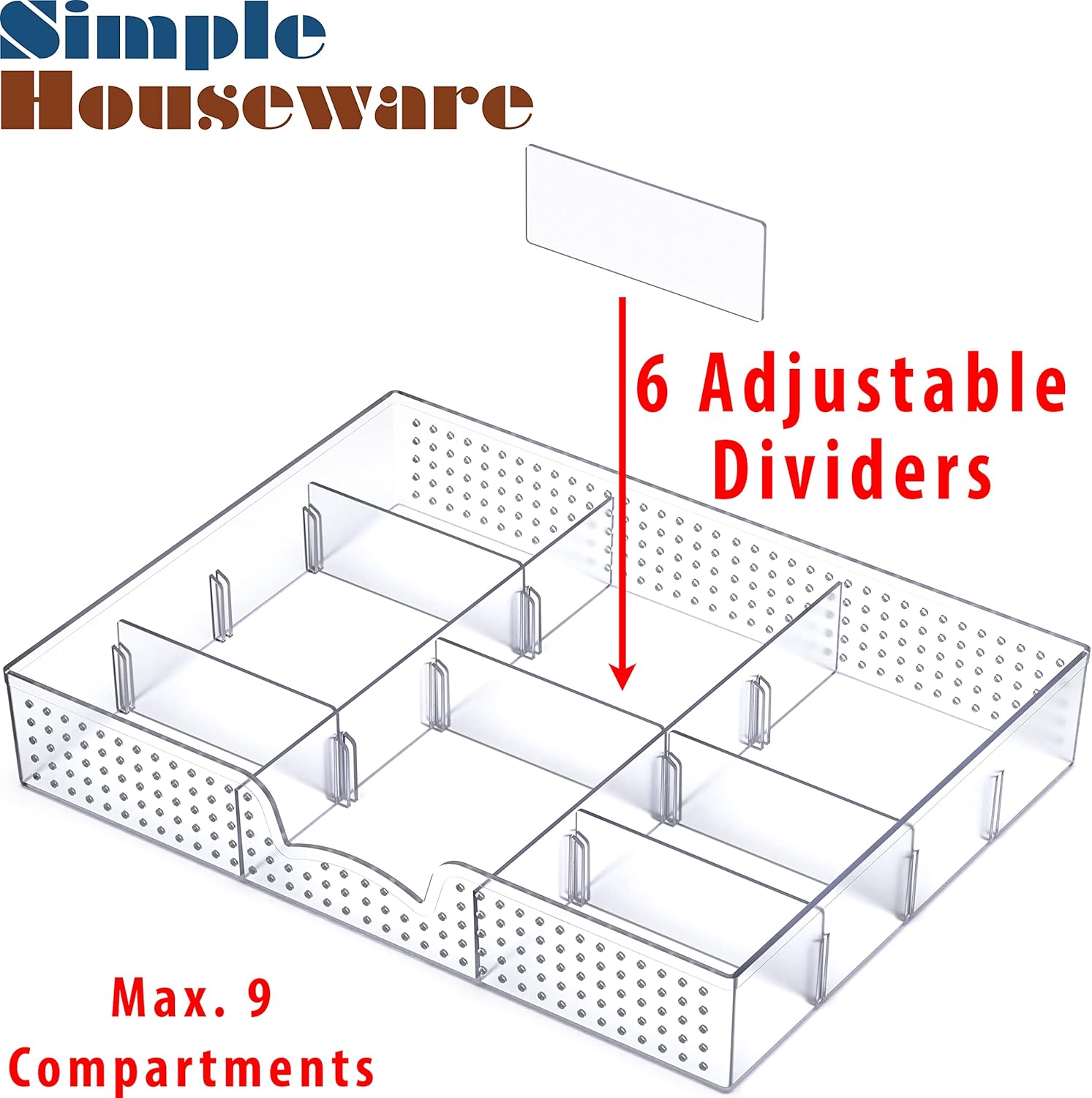Simple Houseware Drawer Organizer Tray with 9 Adjustable Compartments, Black 34 81+nElfT4mL. AC SL1500 - northernschoolofshiatsu.co.uk