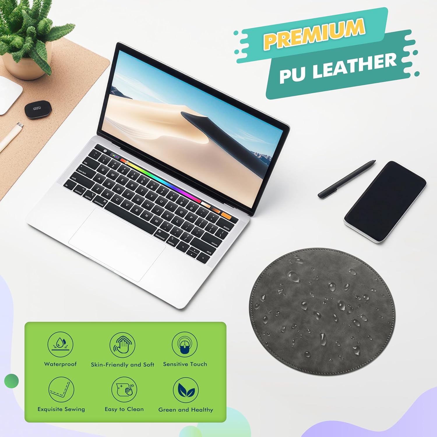 Mouse Pad, PU Mouse Pad,Leather Mouse Pad with Stitched Edge Micro-Fiber Base with Non-Slip Waterproof,Mouse Pad for Computers,Laptop, 8x11Inch (Caramel Brown) 12 81+oQiTakqL. AC SL1500 - northernschoolofshiatsu.co.uk