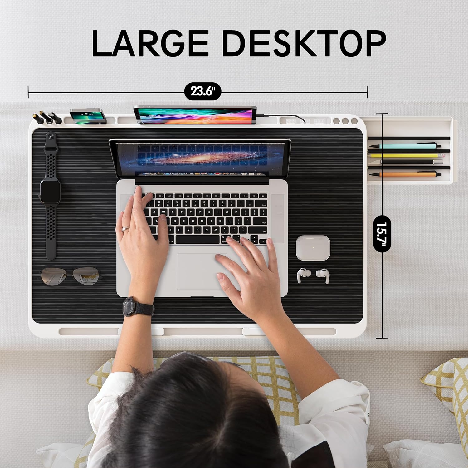 Monomi Laptop Desk for Bed, Height & Angle Adjustable Laptop Stand for Bed,X-Large Folding Portable Lap Desks Trays with Storage Drawers, Lap Table for Eating, Working, Writing and Drawing 14 81 VKLXLyvL. AC SL1500 - northernschoolofshiatsu.co.uk