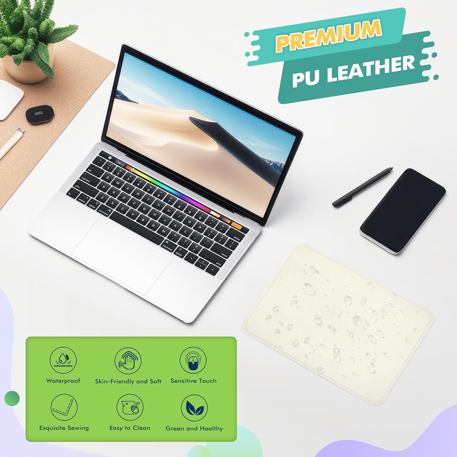 Mouse Pad, PU Mouse Pad,Leather Mouse Pad with Stitched Edge Micro-Fiber Base with Non-Slip Waterproof,Mouse Pad for Computers,Laptop, 8x11Inch (Caramel Brown) 61 81 c1DGVQZL. AC SL1500 - northernschoolofshiatsu.co.uk