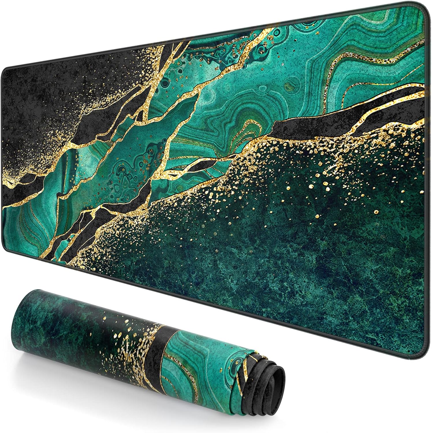 Extended Large Mouse Pad, XXL Gaming Mousepad 31.5 x 15.7 Inch, Big Computer Keyboard Desk Pad, Waterproof Mouse Mat with Stitched Edges and Non-Slip Base for Office Gaming, Green Marble 1 81 egGIyk+L. AC SL1500 - northernschoolofshiatsu.co.uk