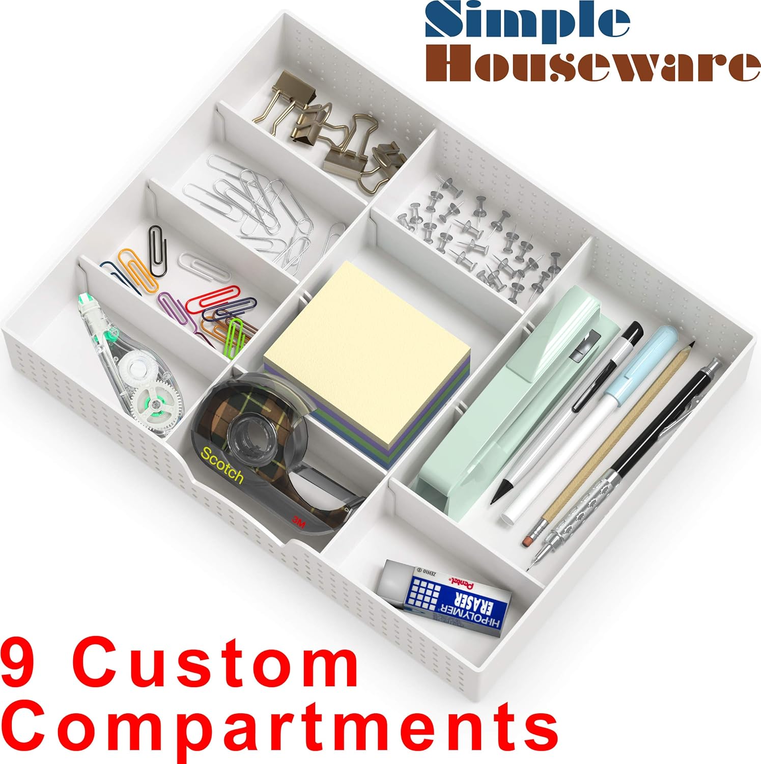 Simple Houseware Drawer Organizer Tray with 9 Adjustable Compartments, Black 44 810JlCR4LRL. AC SL1500 - northernschoolofshiatsu.co.uk