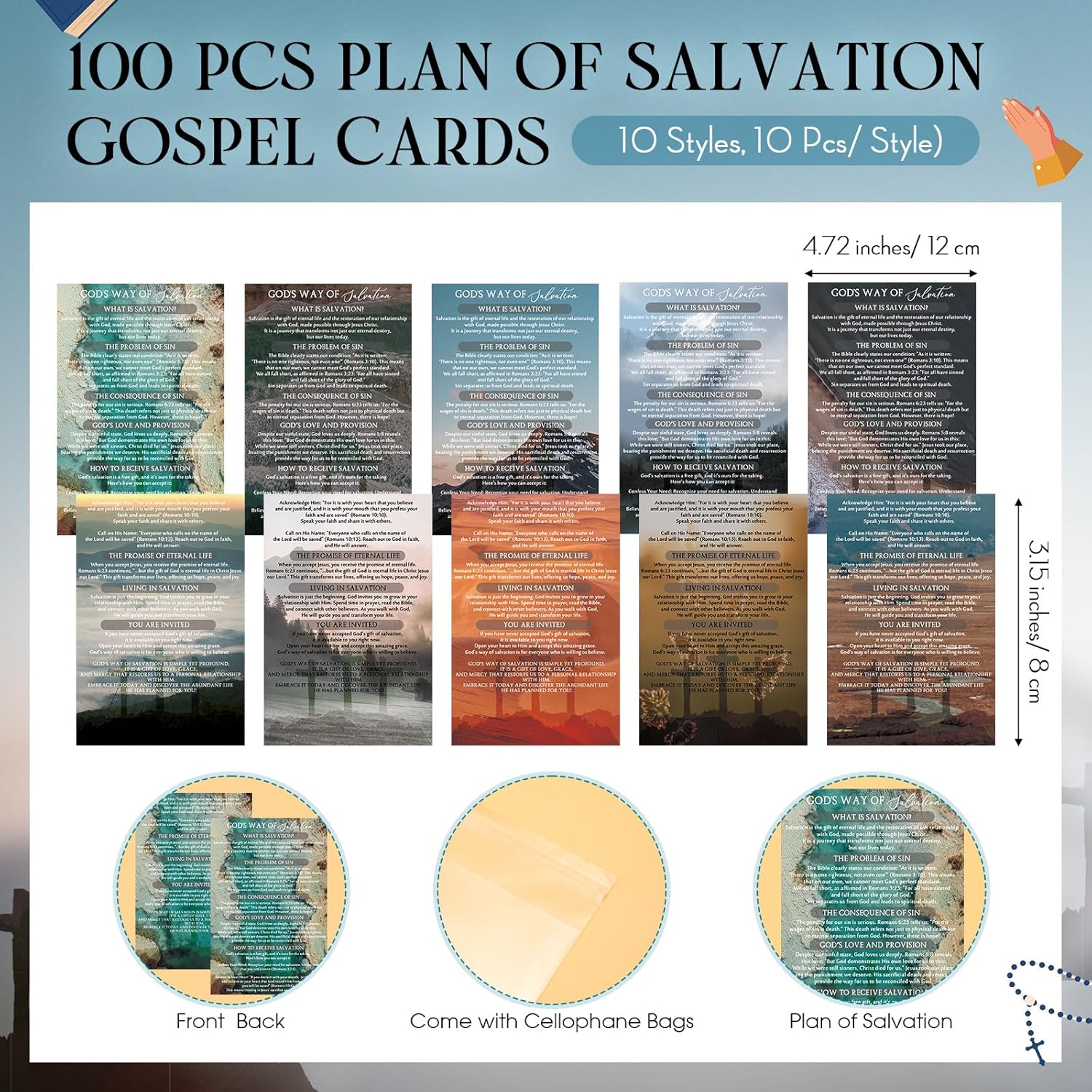 Cunno 100 Set Plan of Salvation Gospel Tracts Cards Bookmarks and Bible Verse Silicone Bracelets Bulk for Evangelism Scripture Pocket Prayer Gifts for Women Men Ministering Father Days Gift 3 810QqM3MEGL. AC SL1500 - northernschoolofshiatsu.co.uk
