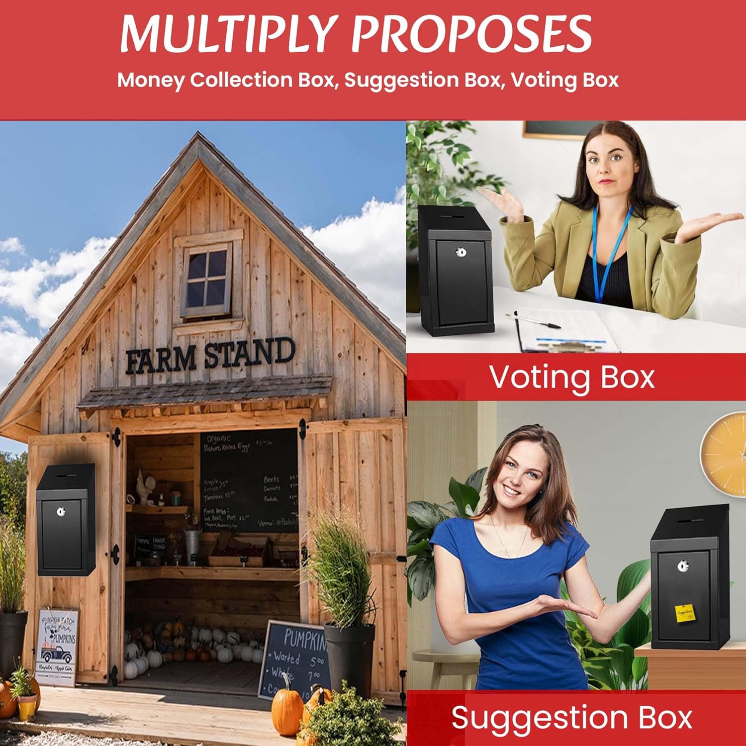 Metal Donation Box Charity Steel Collection Box Office Suggestion Box Secure Box With Top Slot and Lock with Keys Wall Mount with pre drilled holes 10x6x2.5" waterproof mailbox for Home Office(Gray) 89 810Yc4XCbkL. AC SL1500 - northernschoolofshiatsu.co.uk