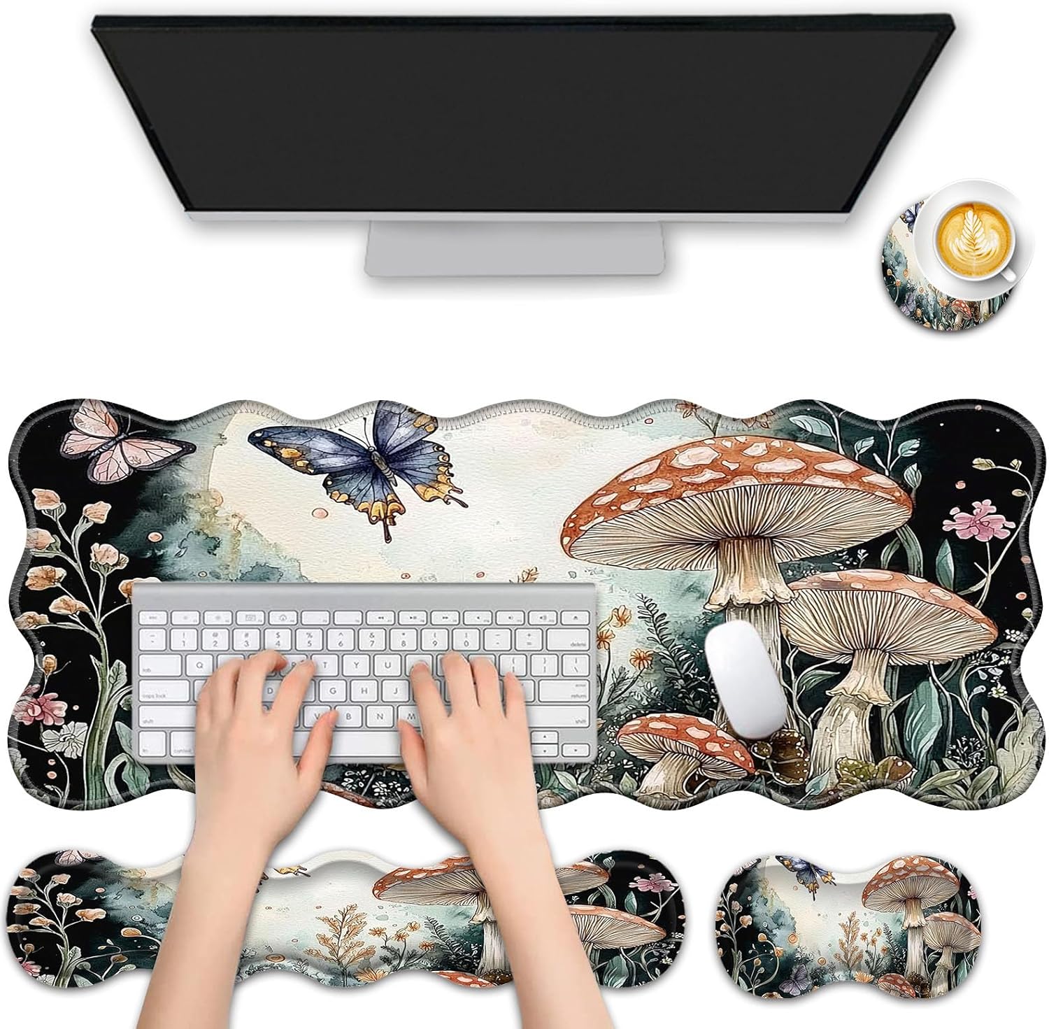 4 in 1 Desk Mat Set,Mouse Pad with Keyboard Wrist Rest,Wave-Shaped Design,Non-Slip Rubber Base,Waterproof,for Home,Office,Gaming,Starry Night 58 810ZIXvaSkL. AC SL1500 - northernschoolofshiatsu.co.uk