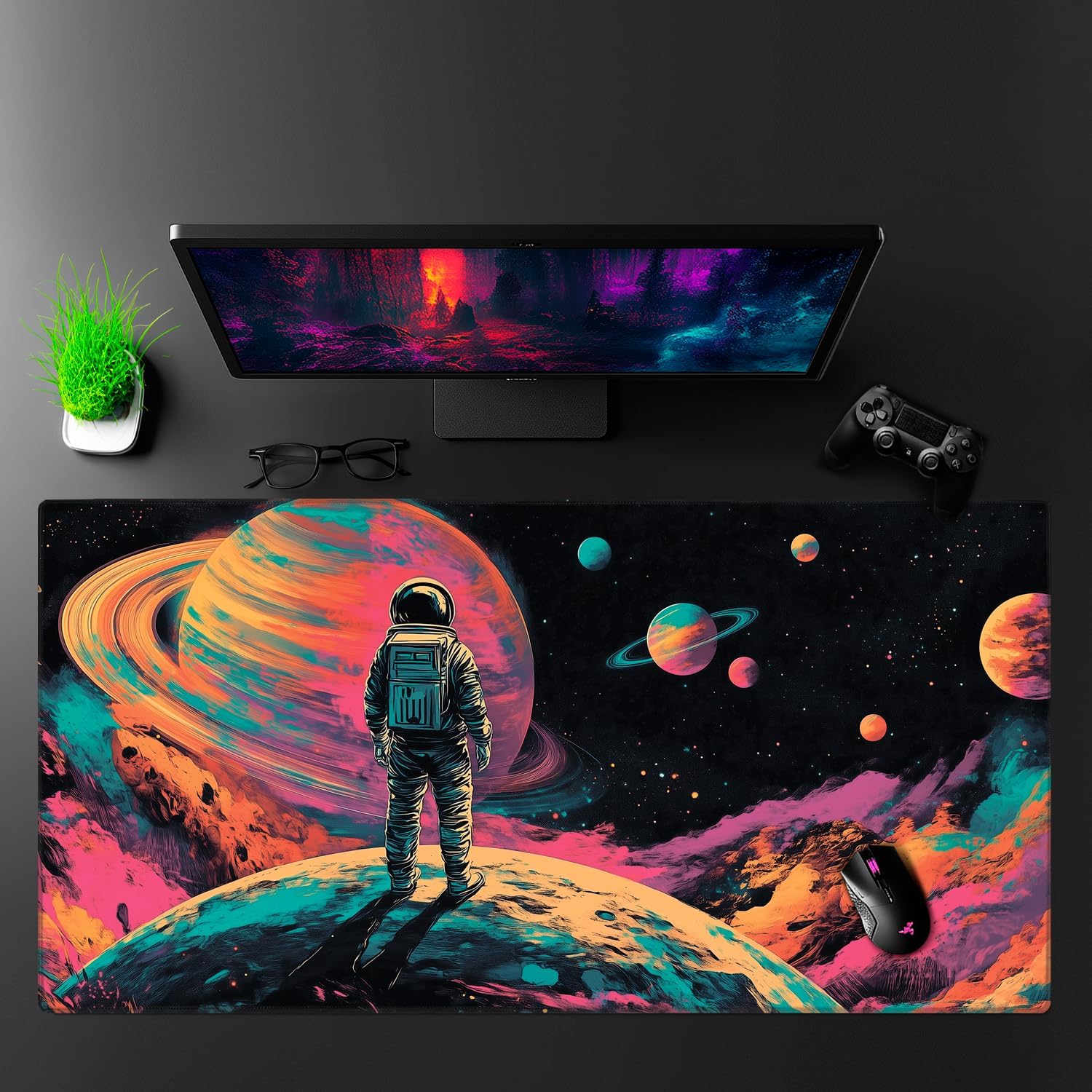 Extra Large Space Gaming Mouse Pad for Computer, Laptop & Keyboard – 27.5"x11.8", Non-Slip Rubber Base, Water-Resistant Surface, Extended Mousepad for Gamers & Office (Cosmic Wanderer, X-Large) 84 8116Wq47ZNL. AC SL1500 - northernschoolofshiatsu.co.uk
