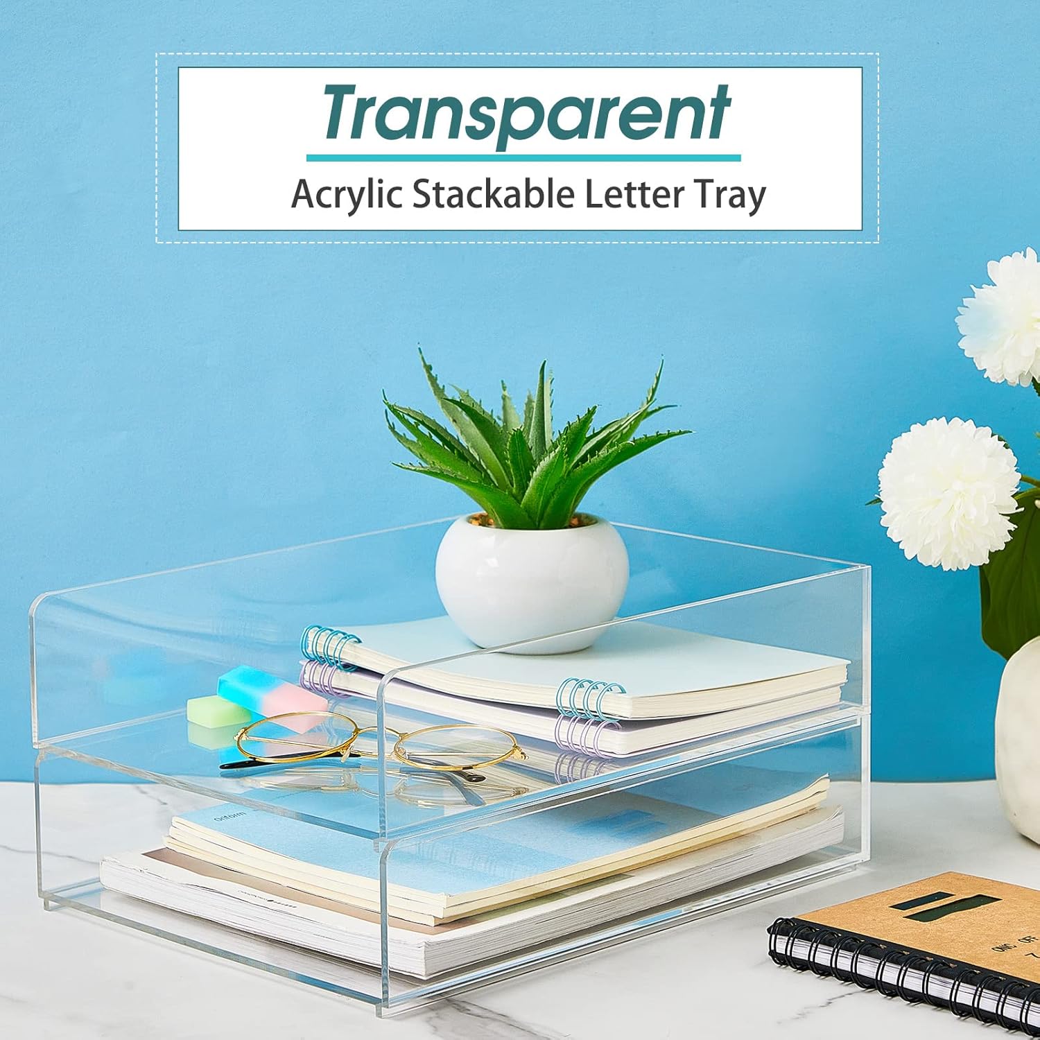 Yulejo Stackable Acrylic Paper Tray Clear Acrylic Desk Organizer Letter Size Paper File Tray for Office Document Workspace Desktop(3 Tier) 7 8117469A91L. AC SL1500 - northernschoolofshiatsu.co.uk