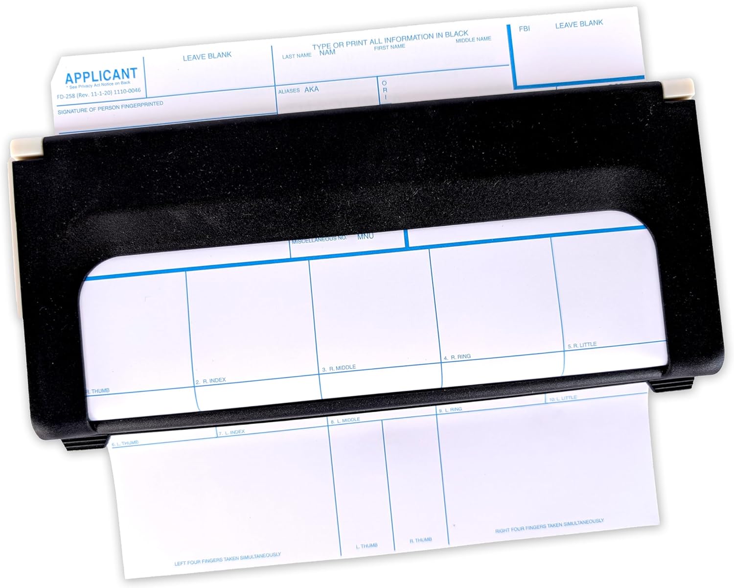 Crime Scene Complete FD-258 Fingerprinting Set - 100 FD-258 Cards - Card Holder - Mounted to a Wooden Base, XL Ink Pad 6 811ahggEX3L. AC SL1500 - northernschoolofshiatsu.co.uk