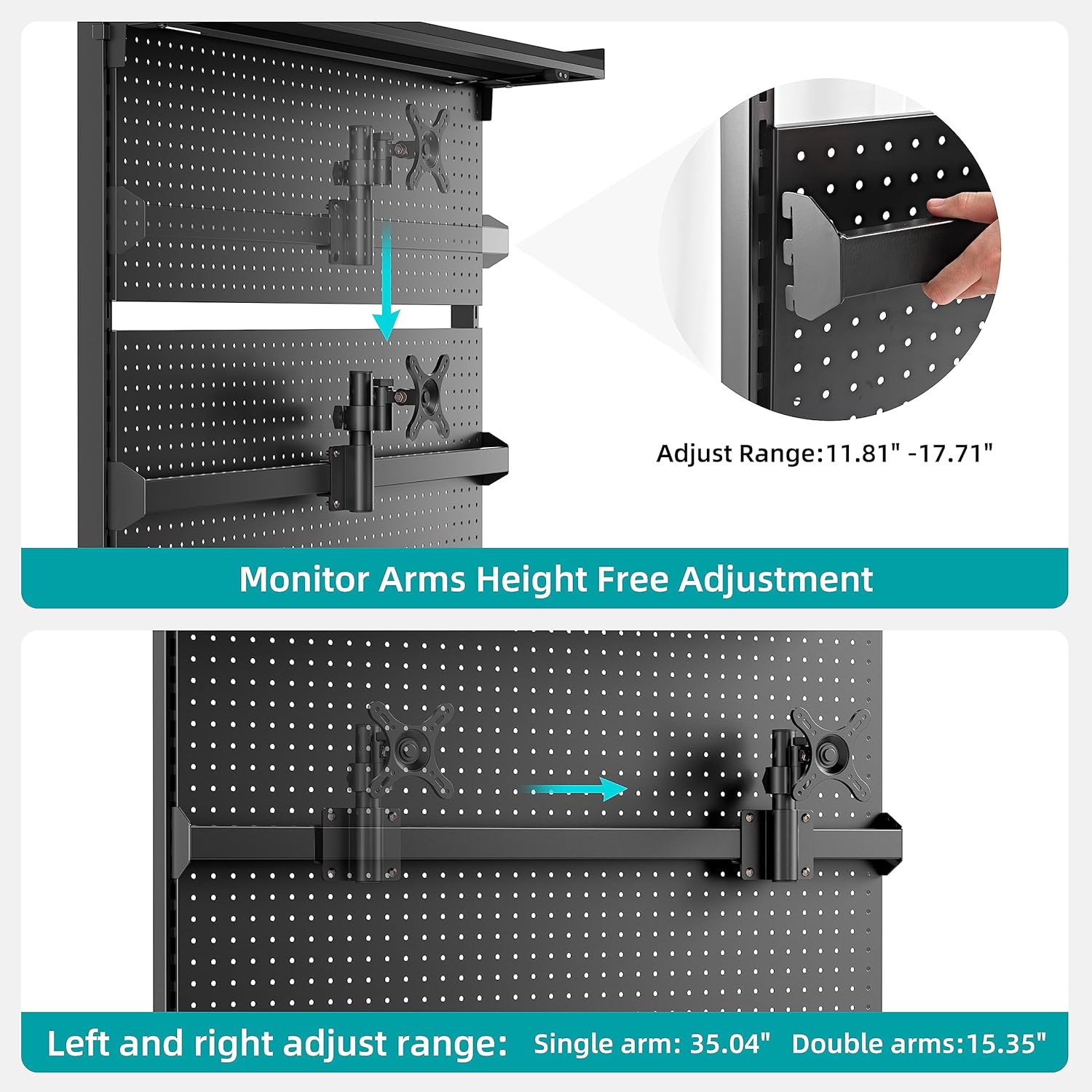 EUREKA ERGONOMIC Pegboard with Dual Monitor Stand,Steel Pegboard for Desk,Computer Accessories for Office, Privacy Panel for Gaming Desk, 4 Accessories Modular Hanging,43 x 34inch, Black 2 811p43wcBRL. AC SL1500 - northernschoolofshiatsu.co.uk