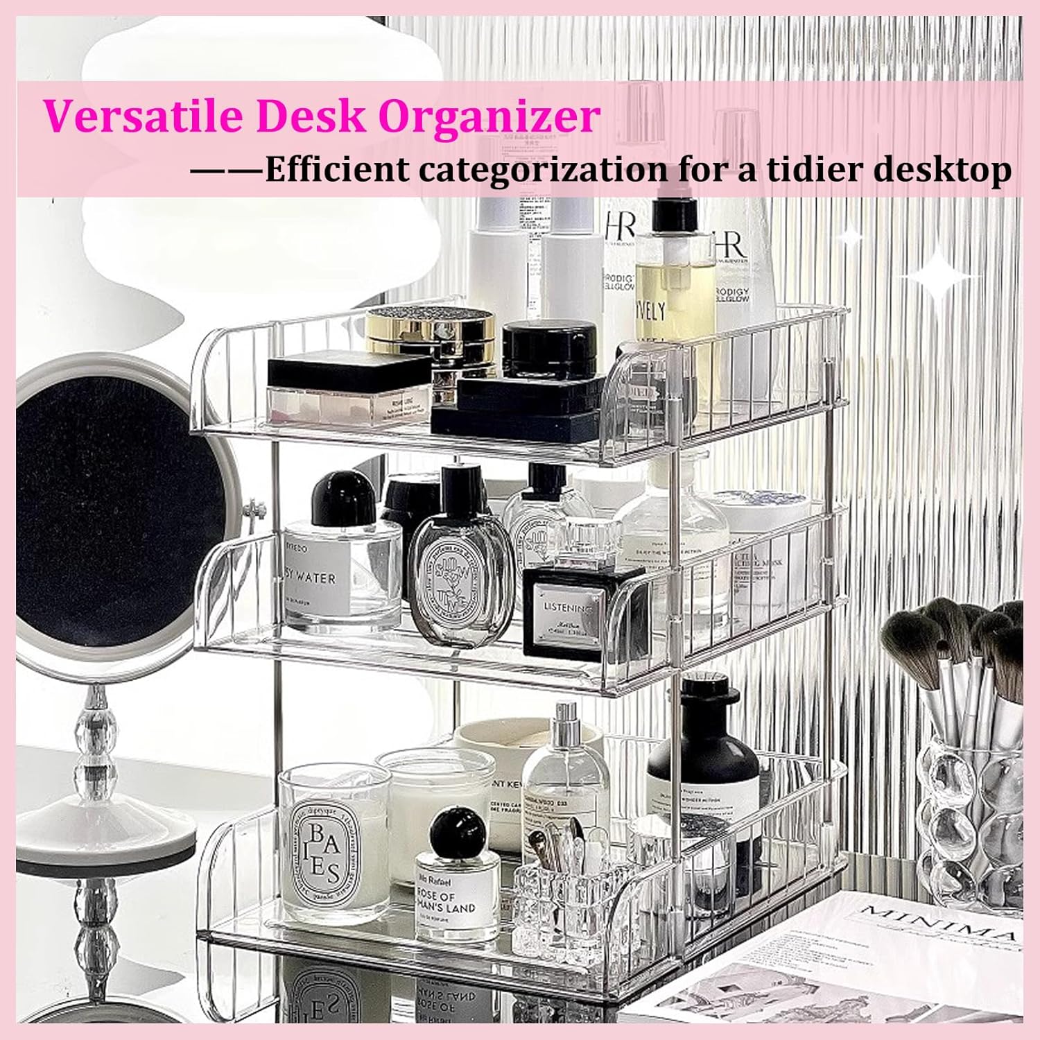 Paper Organizer Letter Tray - Acrylic Desk File Organizer with Pencil Holder and Top Box, Stackable Paper Organizer for Desk, Office Organizer for A4 Office File, 2 Tier+ Holder+ Box 6 811uuYveE0L. AC SL1500 - northernschoolofshiatsu.co.uk