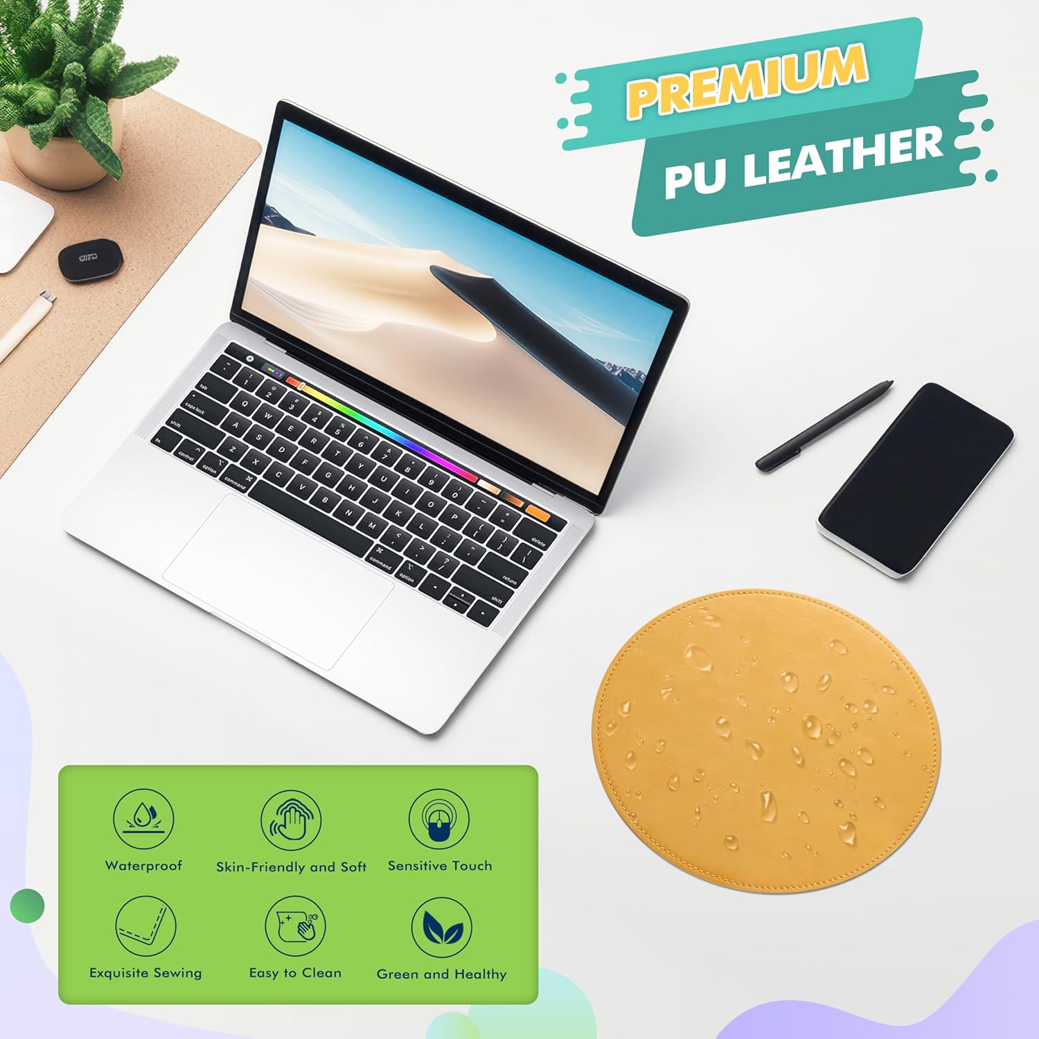 Mouse Pad, PU Mouse Pad,Leather Mouse Pad with Stitched Edge Micro-Fiber Base with Non-Slip Waterproof,Mouse Pad for Computers,Laptop, 8x11Inch (Caramel Brown) 215 812ke1VlvzL. AC SL1500 - northernschoolofshiatsu.co.uk