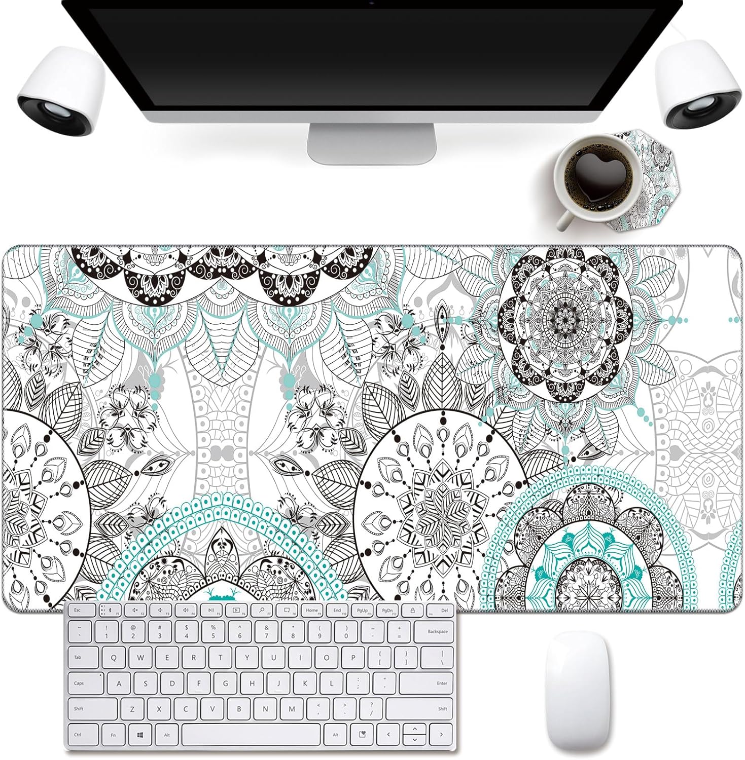 Mouse Pad,Desk Mat,Computer Mouse Pad and Cute Coasters,31.5"x11.8" with Non-Slip Rubber Base Mouse Pad,for Mouse Pads for Laptop,Gaming Office Home,Washable Mousepad,Black Blooming Flowers Floral 15 812pN+gBvbL. AC SL1500 - northernschoolofshiatsu.co.uk