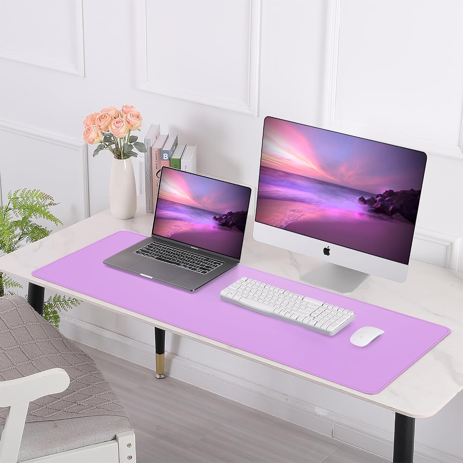Large Desk Mat 47.2" x 17" Leather Desk Pad Protector with Natural Cork & PU Leather, Non-Slip Office Desk Mat, Large Mouse Pad, Waterproof Desk Blotter pad for Office&Home(Black) 161 8133VasFVCL. AC SL1500 - northernschoolofshiatsu.co.uk
