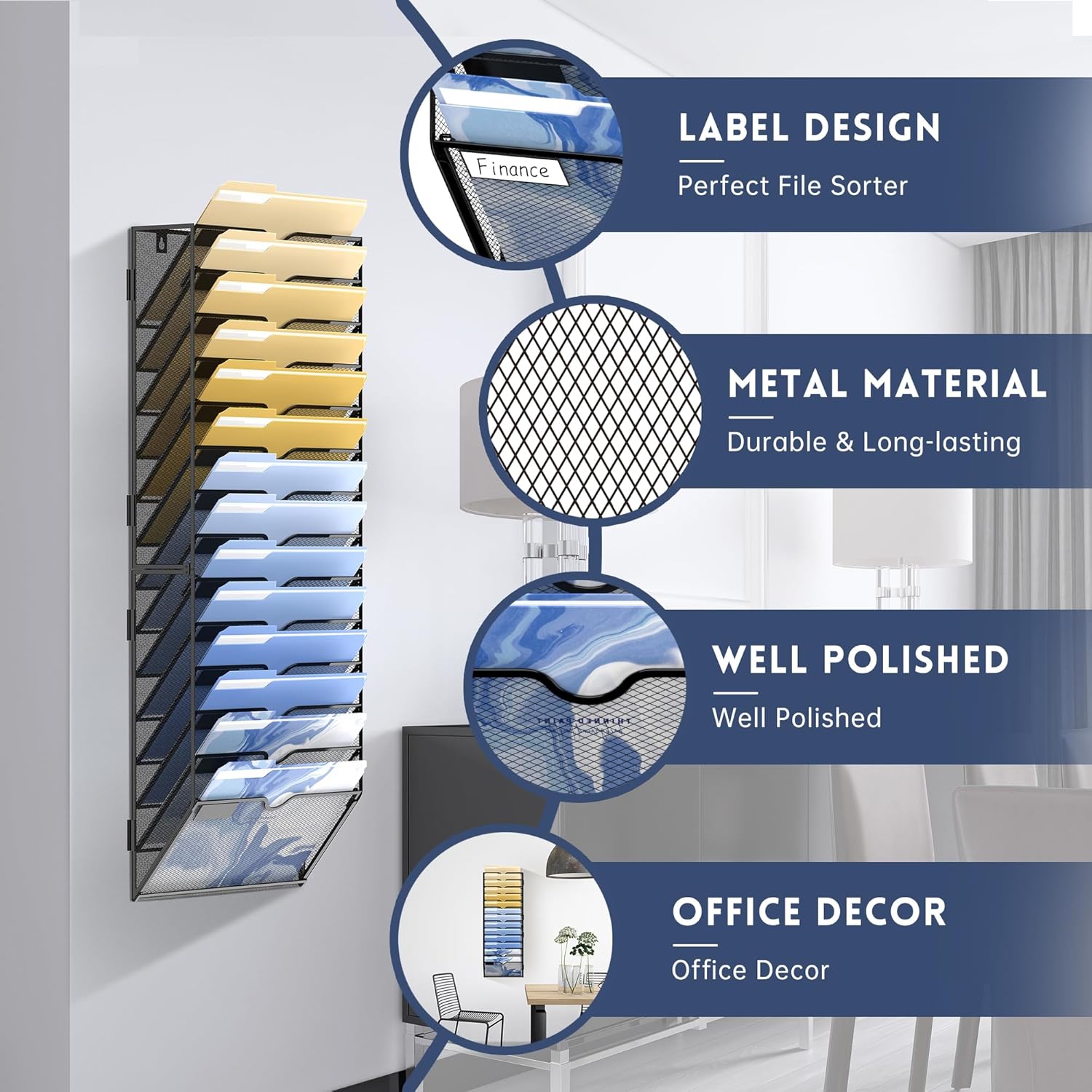 DALTACK Wall File Organizer, 14 Tier Hanging File Organizer, Mail Organizer Wall Mounted for Papers Folders Clipboard Magazine, Office Cubicle Organization & Storage, Assembly Needed, Mesh Black 3 813Bx wB6yL. AC SL1500 - northernschoolofshiatsu.co.uk