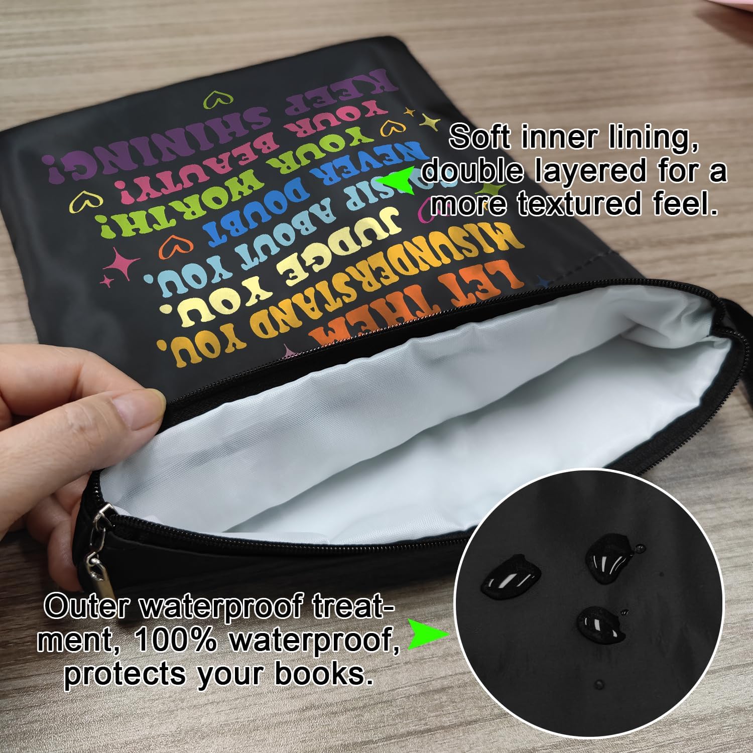 Inspiring Book Sleeve, Book Lovers Book Protector Bookish Gifts Book Cover with Zipper for Paperback Book Sleeves Washable Bookcover for Women Girl Gifts,Let Them Misunderstand 6 813JSpTjRJL. AC SL1500 - northernschoolofshiatsu.co.uk