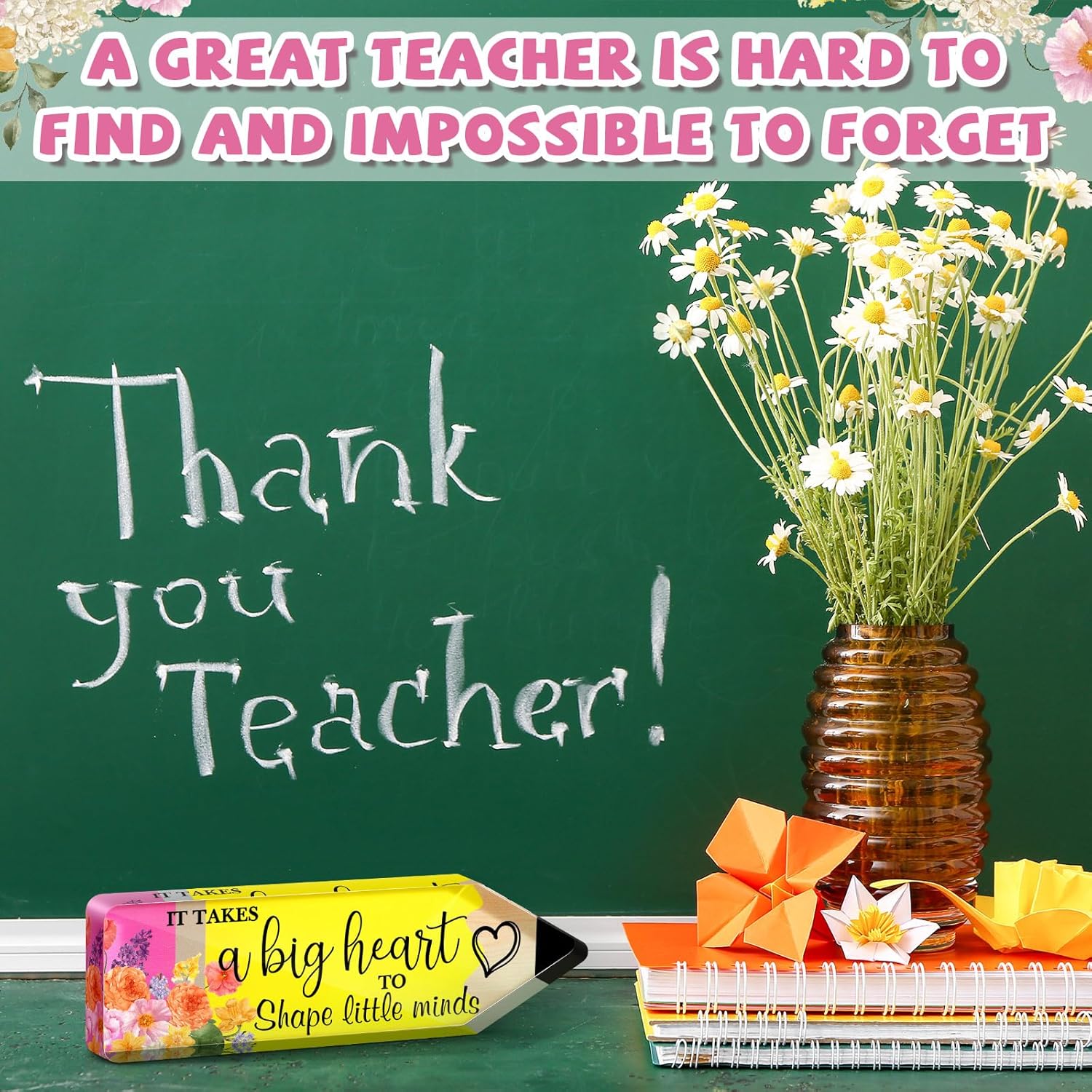 Acrylic Best Teacher Appreciation Gifts for Women Thank You Teacher Gifts from Student End of Year Graduation Present for Office Desk Paperweight Keepsake Decor(Pencil) 6 - northernschoolofshiatsu.co.uk