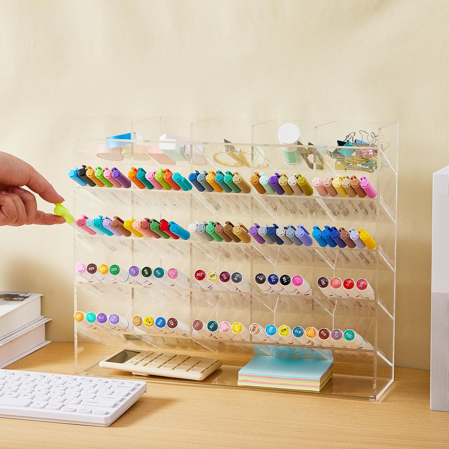 Acrylic Pen Organizer Storage Vertical Marker Organizer Acrylic Pen Display Holder for Office Desk Desktop Stationery Pencil Storage(Clear,13 x 4 x 10.2 Inch) 43 813i jicubL. AC SL1500 - northernschoolofshiatsu.co.uk