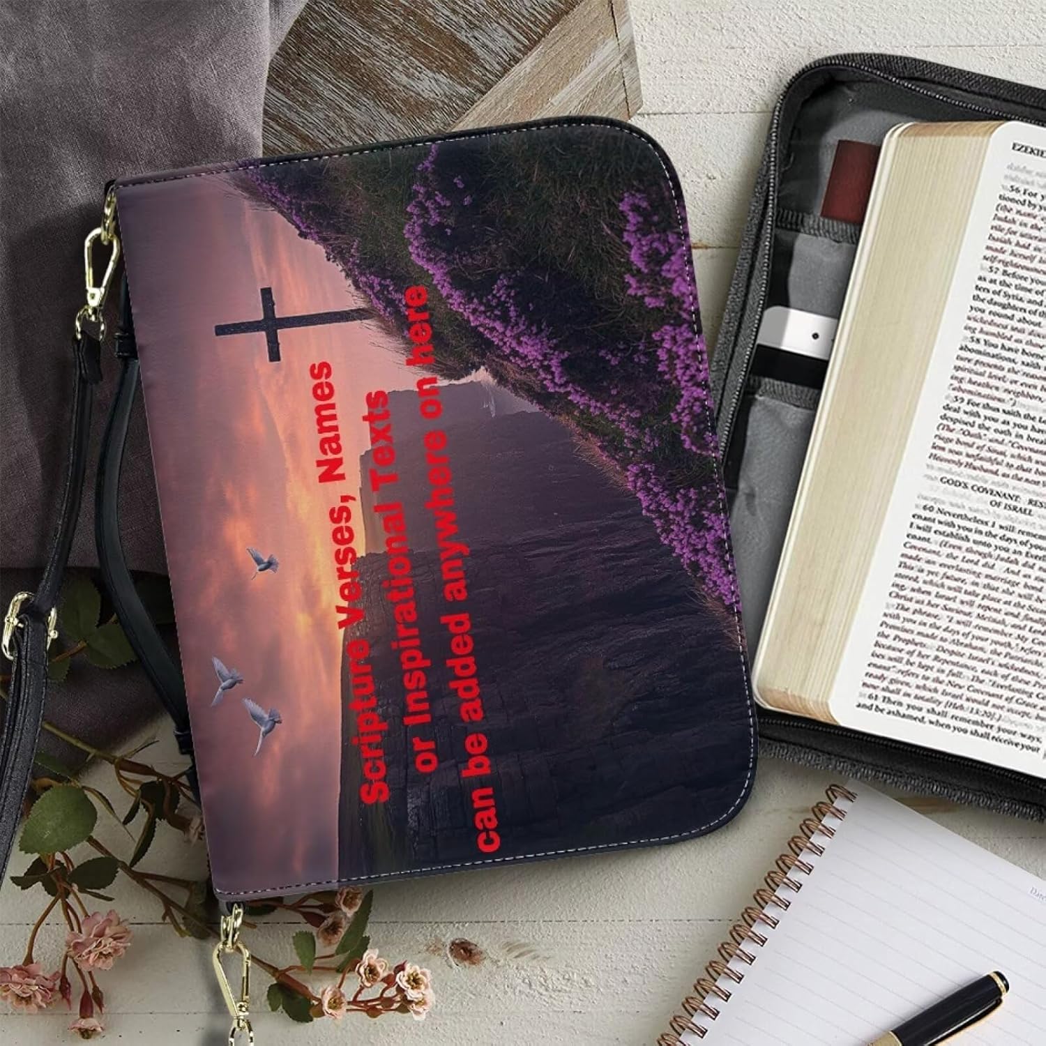Custom Personalized PU Leather Bible Cover Case for Women,Customized Bible Cases Bible Tote Bag Bible Carrying Case Bible Carrier with Detachable Shoulder Strap,2XL 135 - northernschoolofshiatsu.co.uk