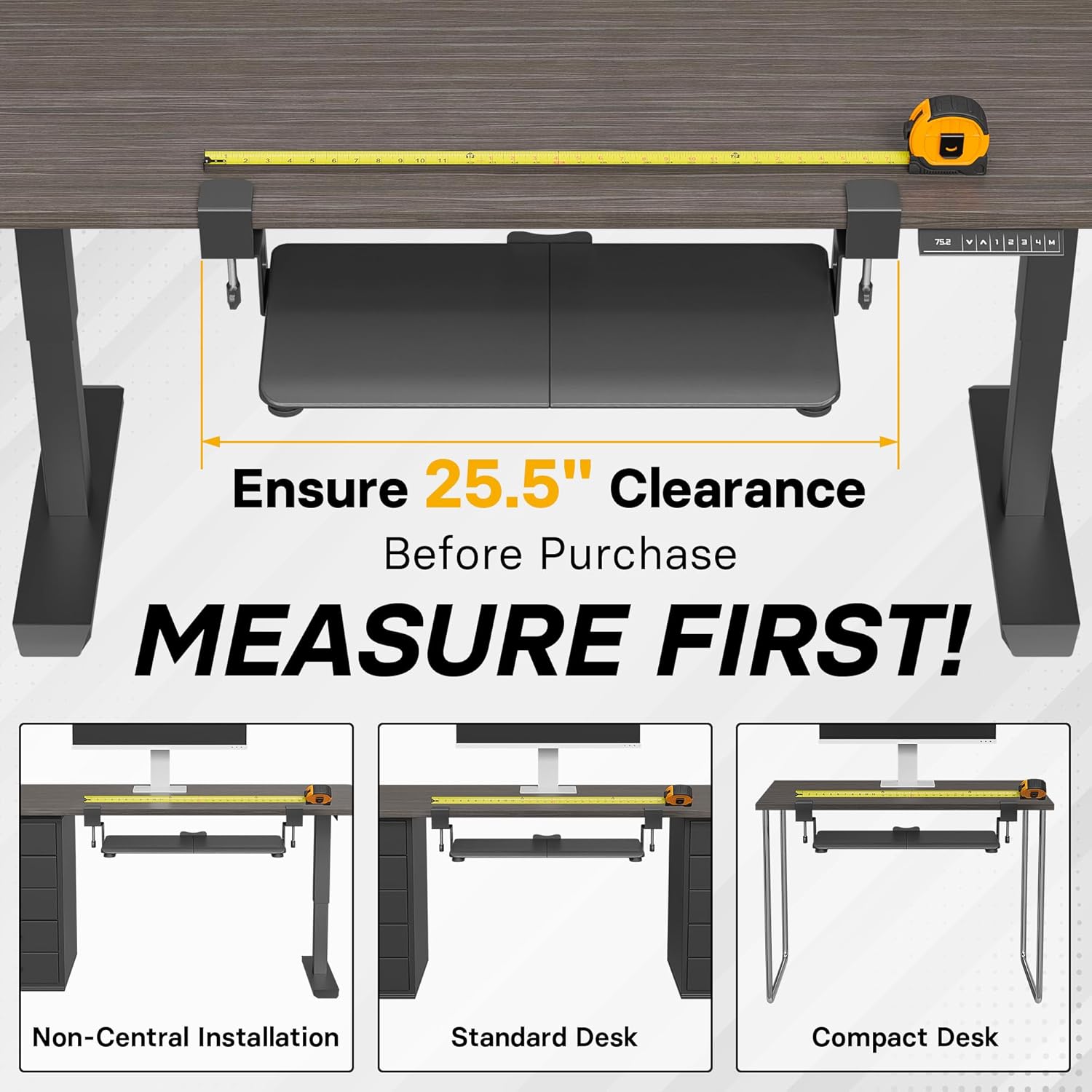 BONTEC KMT01 Under Desk Keyboard Tray, Pull-Out Keyboard & Mouse Platform with C-Clamp, 25.6 x 11.8 in Space-Saving Ergonomic Slide-Out Drawer, White 11 814R97ireaL. AC SL1500 - northernschoolofshiatsu.co.uk
