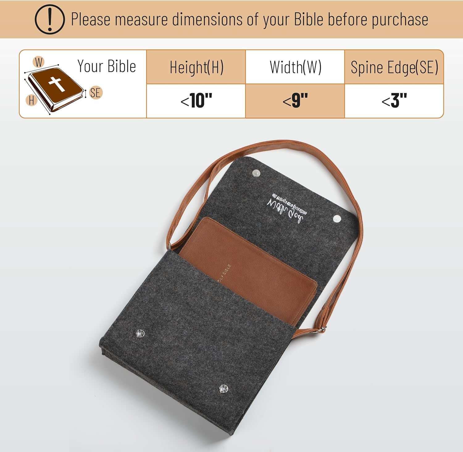 Mr. Pen Bible Case, Medium Size, Grey Felt Bible Bag with Leather Straps, Bible Carrier Case for Men 3 814WjLjDcpL. AC SL1500 - northernschoolofshiatsu.co.uk