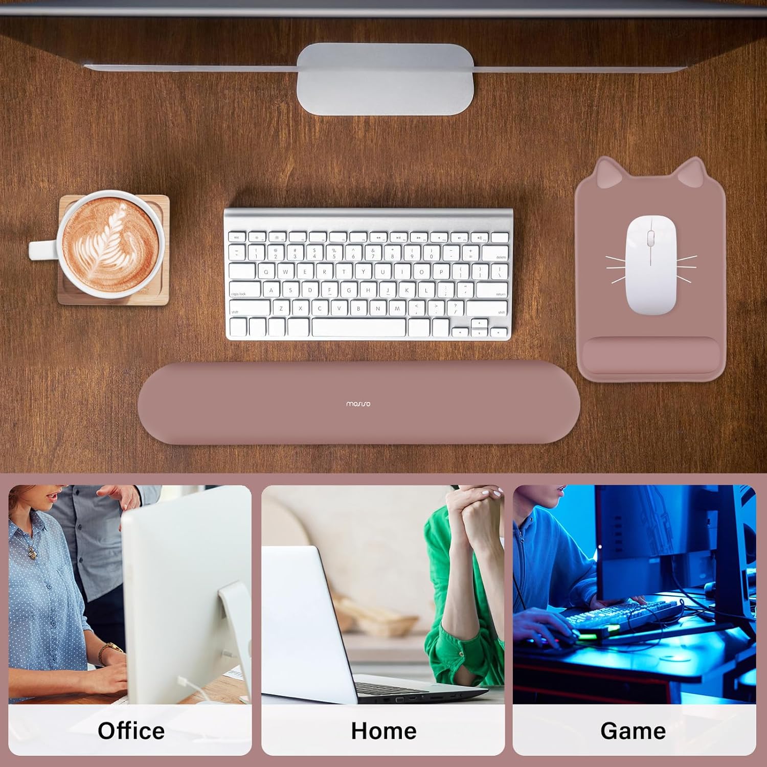 MOSISO Wrist Rest Support for Mouse Pad&Keyboard Set, Cute Cat Ear Shape Ergonomic Mousepad Non-Slip Base Home/Office Pain Relief&Easy Typing Pad with Neoprene Cloth & Raised Memory Foam, Dusty Rose 6 814gIbqVi8L. AC SL1500 - northernschoolofshiatsu.co.uk