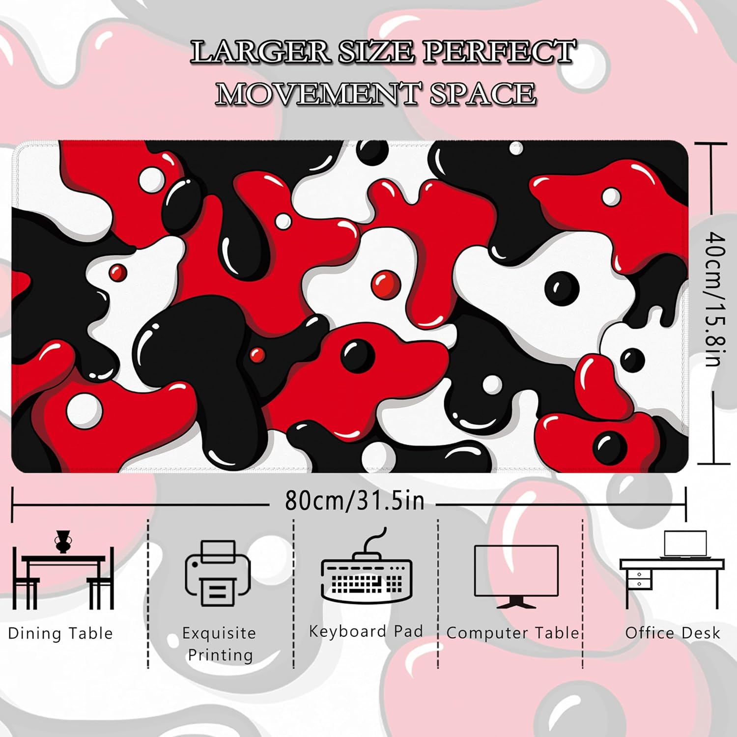 MEWOOCUE® Gaming Mouse Pad for Desk,Large Cute Black White Mousepad Laptop,Japanese Grey Anime Mouse Mat,Long XXL Waterproof Keyboard Pads,Big Non-Slip Mouse Pads for Game Office Home(31.5 x 15.7 in) 17 814om7n7ESL. AC SL1500 - northernschoolofshiatsu.co.uk