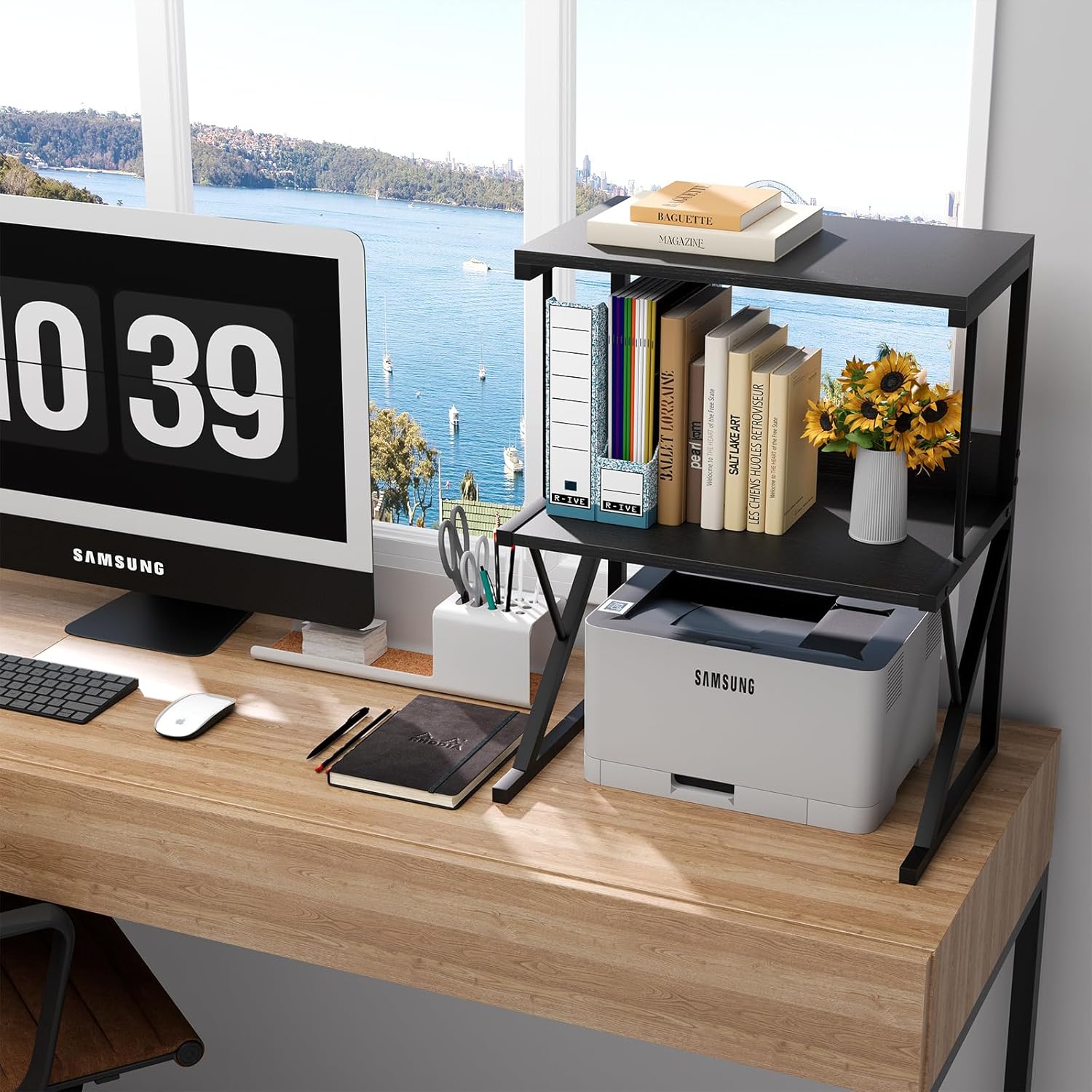 aboxoo Printer Stand for Desk, Desktop Printer Shelf Large 3-Tier Multi-Purpose Office Organization Shelves for Home Office, Rustic Brown 2 814sBbggtML. AC SL1500 - northernschoolofshiatsu.co.uk