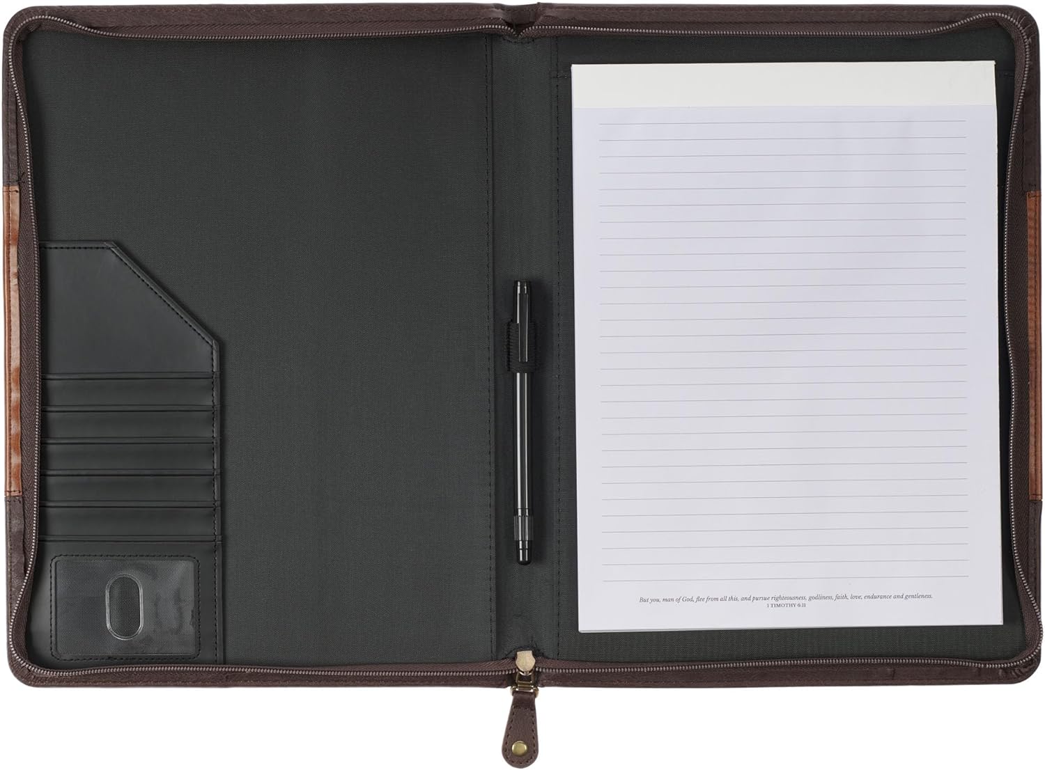 Christian Art Gifts Premium Vegan Leather Zippered Inspirational Scripture Portfolio for Men & Women: Strong & Courageous Lion, Padfolio Folder, Notepad, Pen/Highlighter Combo, Slots, Charcoal Black 2 815DW9TJv6L. AC SL1500 - northernschoolofshiatsu.co.uk