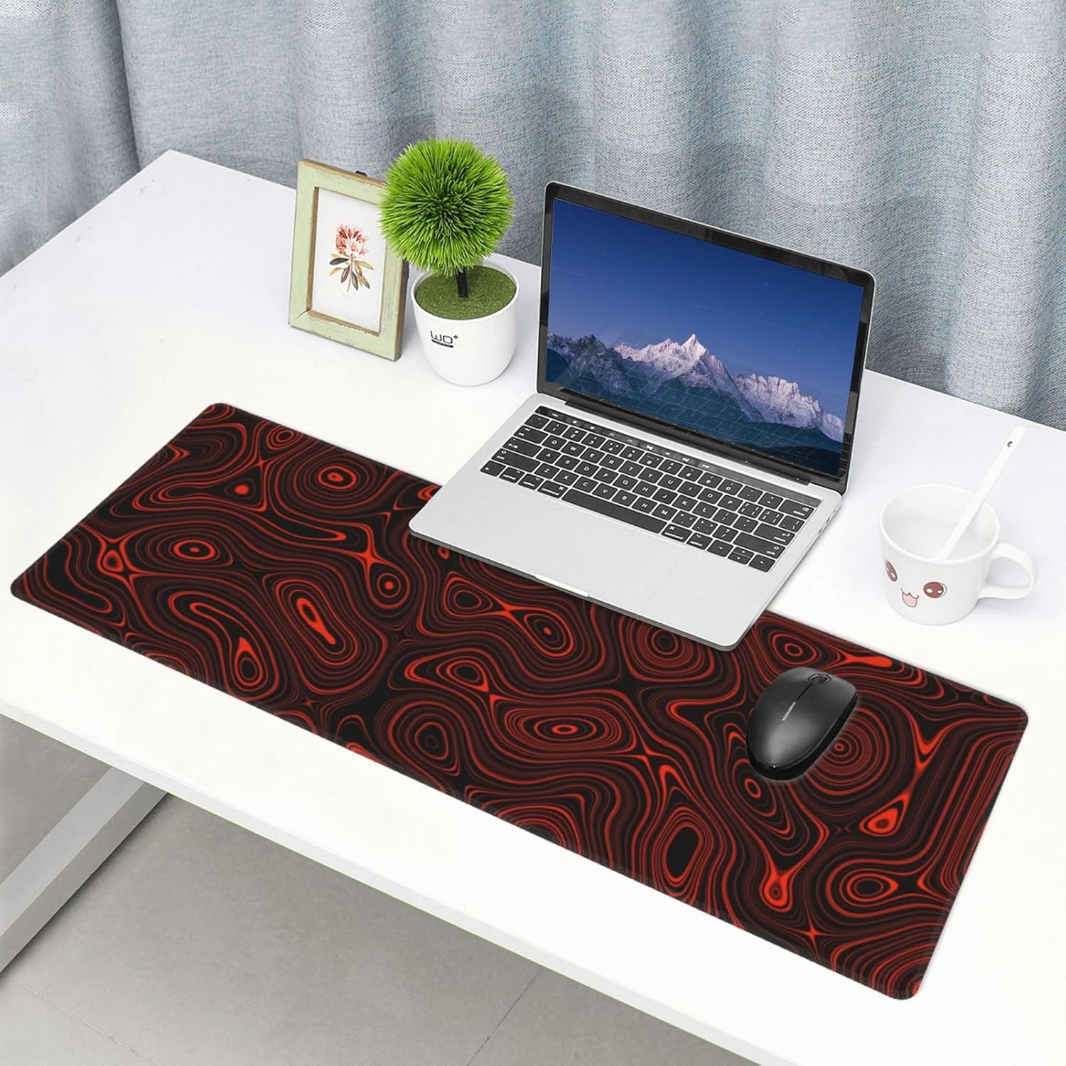 Red Topographic Contour Map Liquid Wave Topography Geography Gaming Mouse Pad 31.5 X 11.8 Inch XL Extended Large Keyboard Non-Slip Rubber Base with Stitched Edges for Home Office 7 815Sgal9tRL. AC SL1500 - northernschoolofshiatsu.co.uk