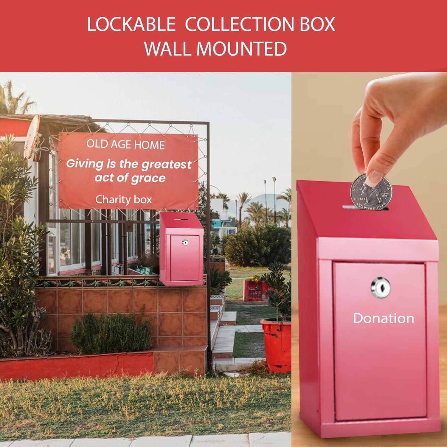 Metal Donation Box Charity Steel Collection Box Office Suggestion Box Secure Box With Top Slot and Lock with Keys Wall Mount with pre drilled holes 10x6x2.5" waterproof mailbox for Home Office(Gray) 26 815vLUN7njL. AC SL1500 - northernschoolofshiatsu.co.uk