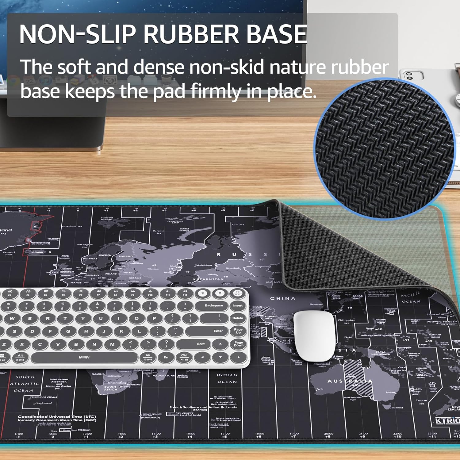 KTRIO Large Gaming Mouse Pad with Superior Micro-Weave Cloth, Extended Desk Mousepad with Stitched Edges, Non-Slip Base, Water Resist Keyboard Pad for Gamer, Office & Home, 31.5 x 11.8 in, Black 36 815w7A - northernschoolofshiatsu.co.uk