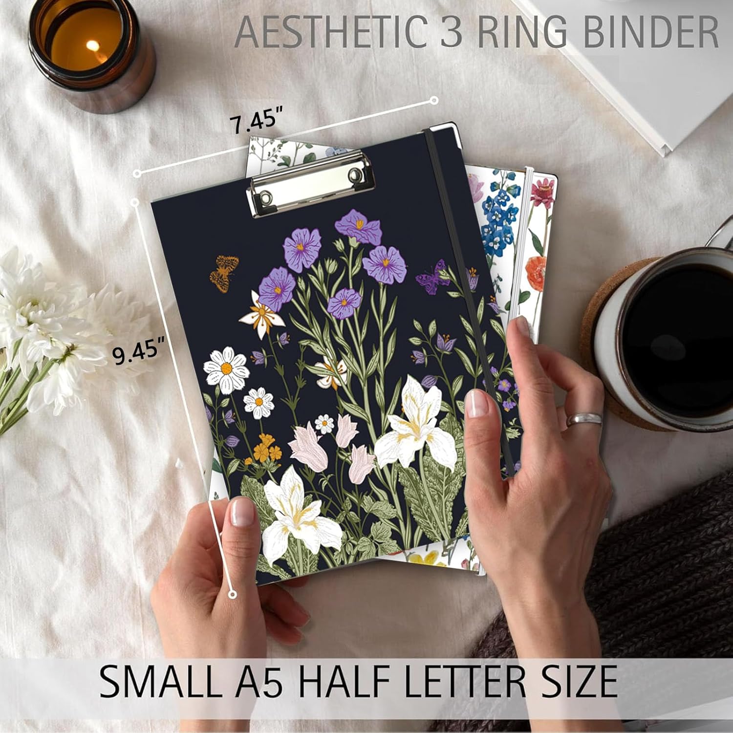 3 Ring Binder 1 Inch, Three Ring Binders Organizer with Clipboard, 5-Tabs Pockets Dividers, Plastic Folder, 18 Divider Stikers, BVSSX Pretty Binder with Pen Loop (Black Weeds, Letter Size) 35 816FZj6klKL. AC SL1500 - northernschoolofshiatsu.co.uk