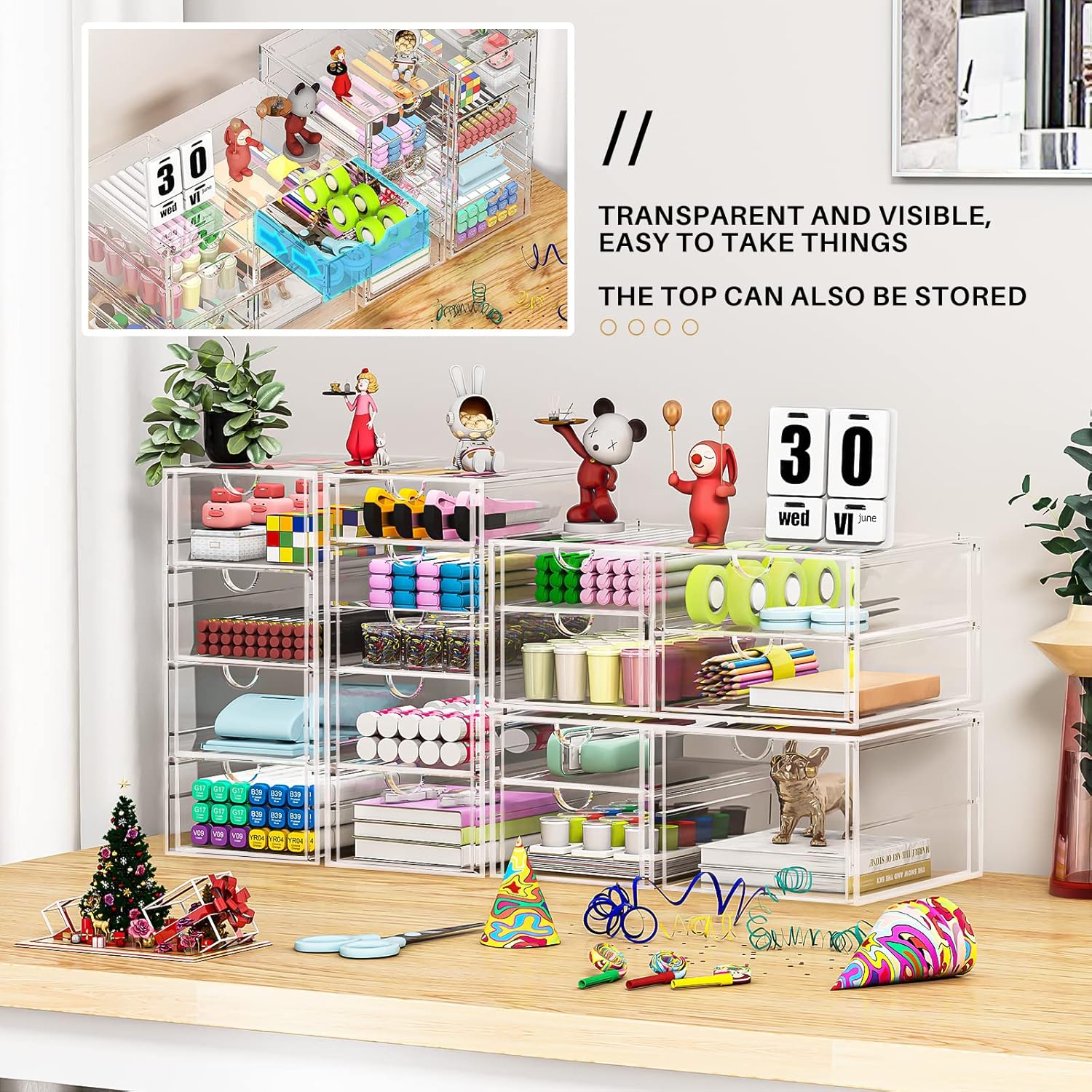 Makeup Organizer With 16 Drawers, 4 Pcs Desktop Office Supplies, Desk Organizers, Clear Desk Accessories, Dustproof Drawer Storage for Make Up, Jewelry, Pen, Stationary 6 816K8ukVJAL. AC SL1500 - northernschoolofshiatsu.co.uk