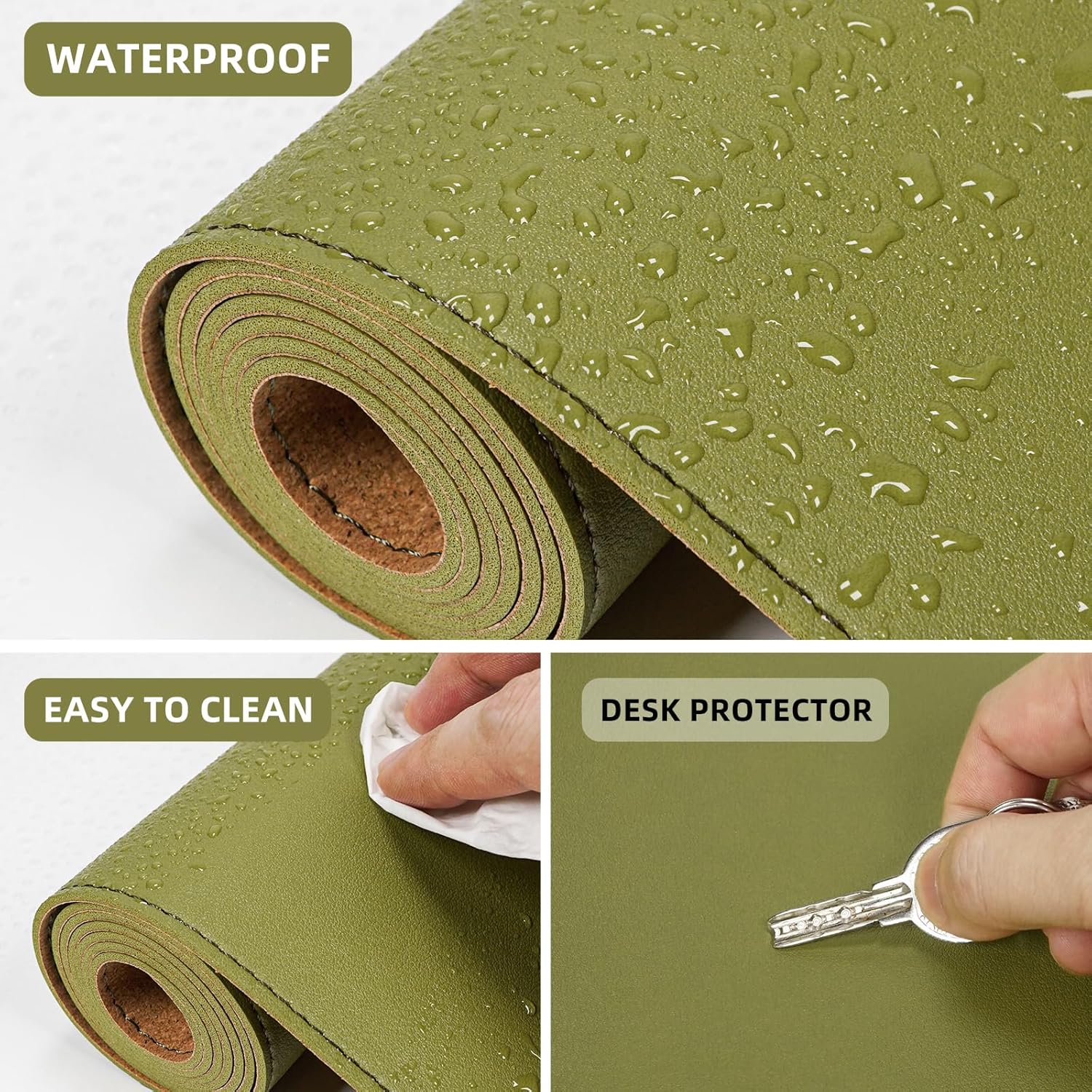 Large Desk Mat 47.2" x 17" Leather Desk Pad Protector with Natural Cork & PU Leather, Non-Slip Office Desk Mat, Large Mouse Pad, Waterproof Desk Blotter pad for Office&Home(Black) 299 816SQ+MkuBL. AC SL1500 - northernschoolofshiatsu.co.uk