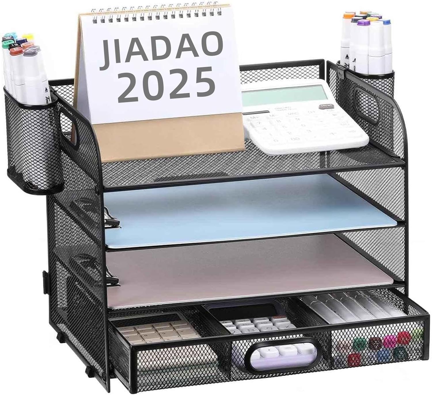 4-Tier Mesh Reader Desktop Accessory Storage,Desk File Organizer with A Sliding Drawer Two Pen Holders,Office Supplies Desk Organizer for Home Office 1 817U0fwJqYL. AC SL1500 - northernschoolofshiatsu.co.uk