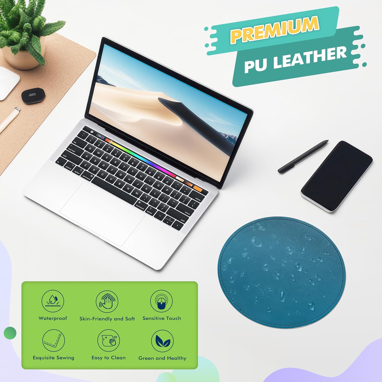 Mouse Pad, PU Mouse Pad,Leather Mouse Pad with Stitched Edge Micro-Fiber Base with Non-Slip Waterproof,Mouse Pad for Computers,Laptop, 8x11Inch (Caramel Brown) 233 817sGPw9PjL. AC SL1500 - northernschoolofshiatsu.co.uk