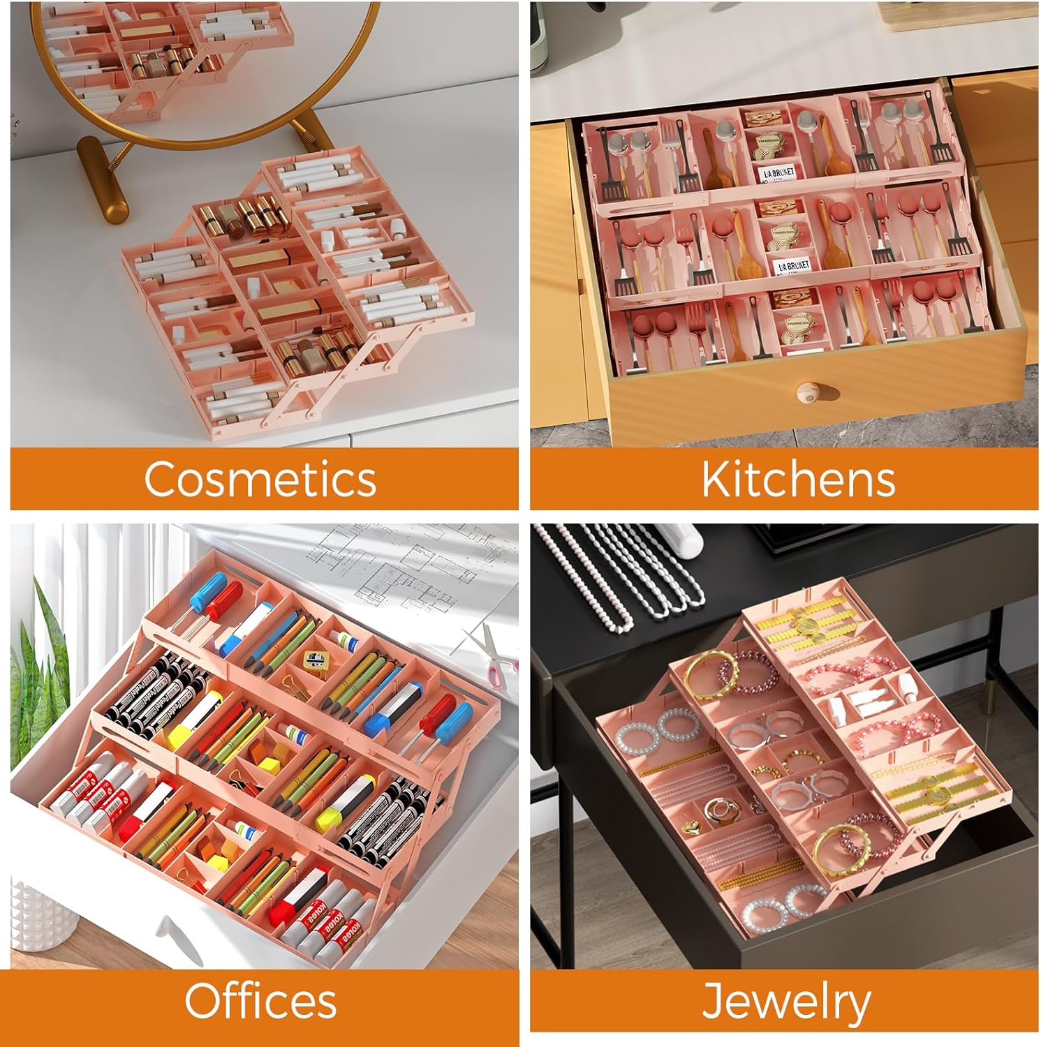 3 Tier Drawer Organizer - Expandable Junk Drawer Organizer Smart Office Supply Organizer, Folding Drawer Storage Multi-level Desk Organizer for Makeup,Jewelry,Cosmetics,Kitchen Storage (1 Row 3 Tier) 19 818ggiVvQGL. AC SL1500 - northernschoolofshiatsu.co.uk