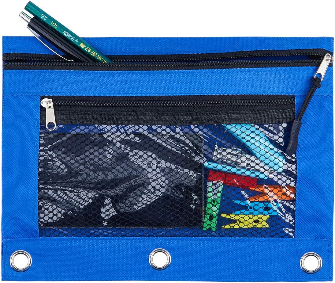 3 Ring Binder Pencil Pouchs, Zippered Pencil P9ouch Double Pocket Pencil Pouch 3 Ring with Clear Window (Blue&Green 2pack) 3 8192tG98CDL. AC SL1500 - northernschoolofshiatsu.co.uk