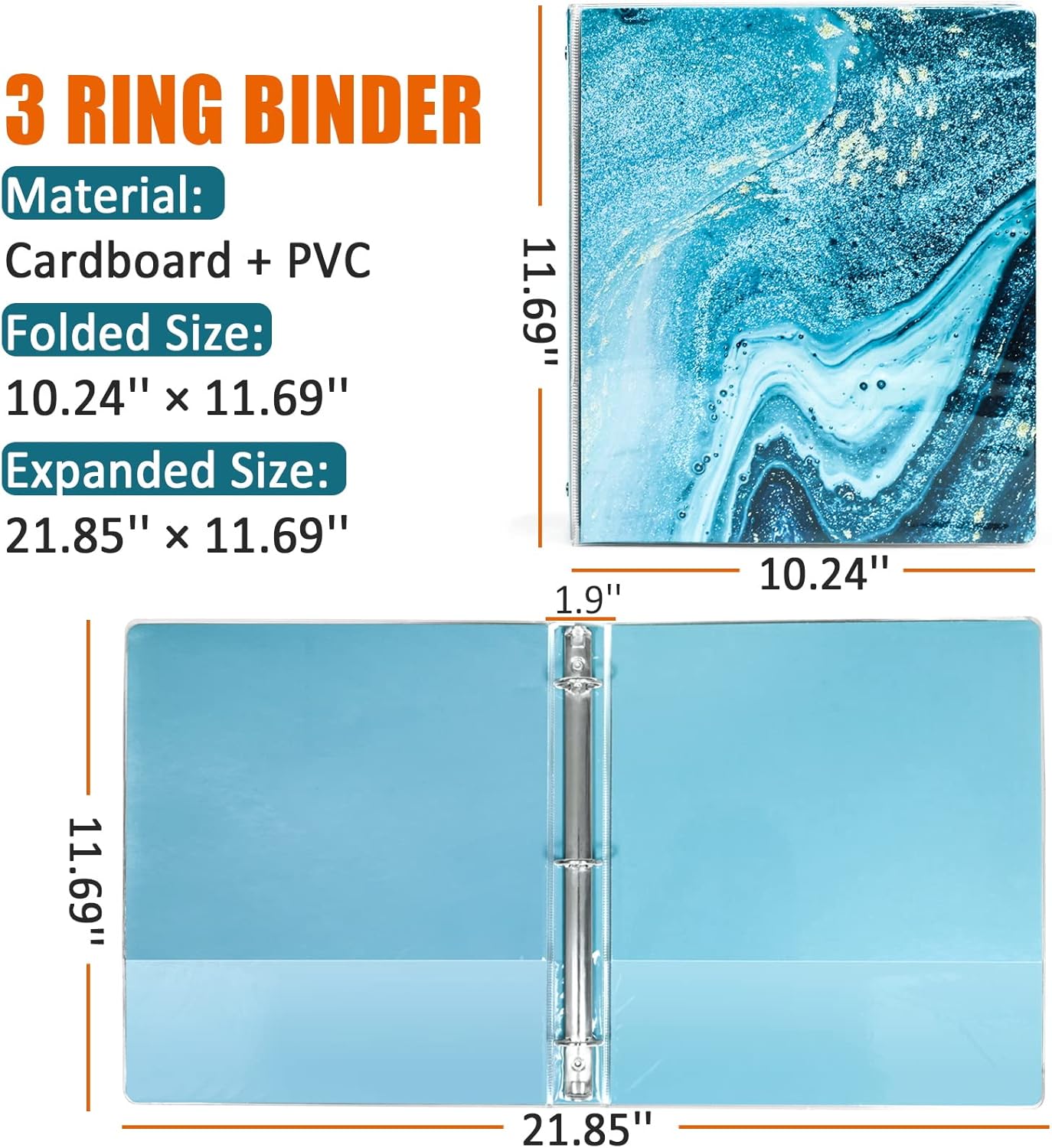 Mini 3 Ring Binder - 5.5 x 8.5 in, 1 Inch with Elastic Cord, Fits Loose Leaf Paper, Sheet Protectors, Recipe Binder, Photo Album Pages - Lightpink Marble 4 819B9gAwM6L. AC SL1500 - northernschoolofshiatsu.co.uk