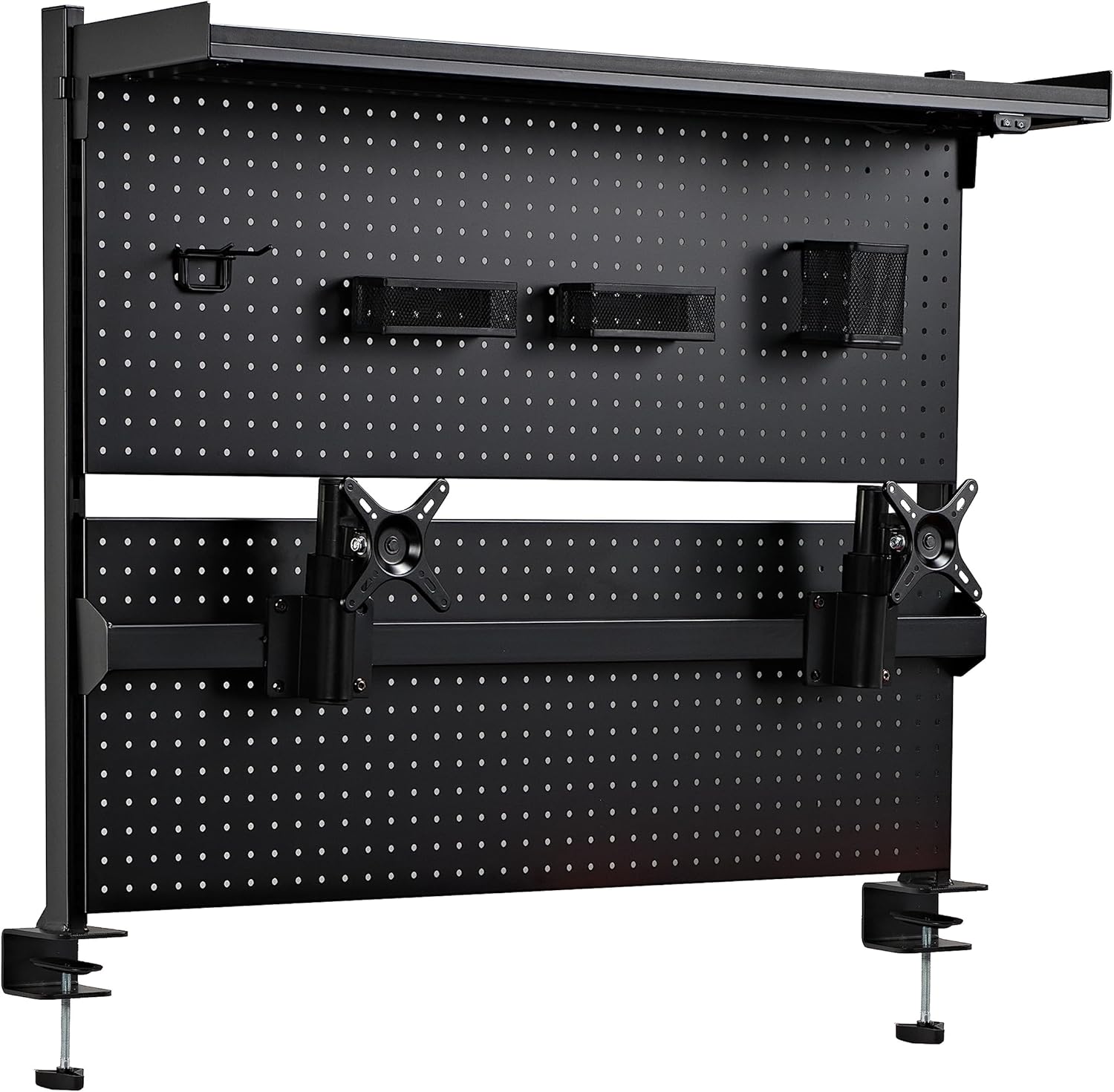 EUREKA ERGONOMIC Pegboard with Dual Monitor Stand,Steel Pegboard for Desk,Computer Accessories for Office, Privacy Panel for Gaming Desk, 4 Accessories Modular Hanging,43 x 34inch, Black 1 819tqo2SatL. AC SL1500 - northernschoolofshiatsu.co.uk