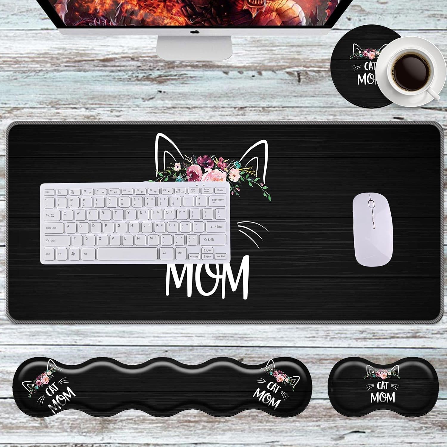 Keyboard Wrist Rest+Mouse Wrist Pad+Desk Pad Set,Memory Foam Ergonomic Easy Typing Pain Relief for Computer Laptop Office Home - Stay Positive Work Hard and Make It Happen 65 81AcpLq6zZL. AC SL1500 - northernschoolofshiatsu.co.uk