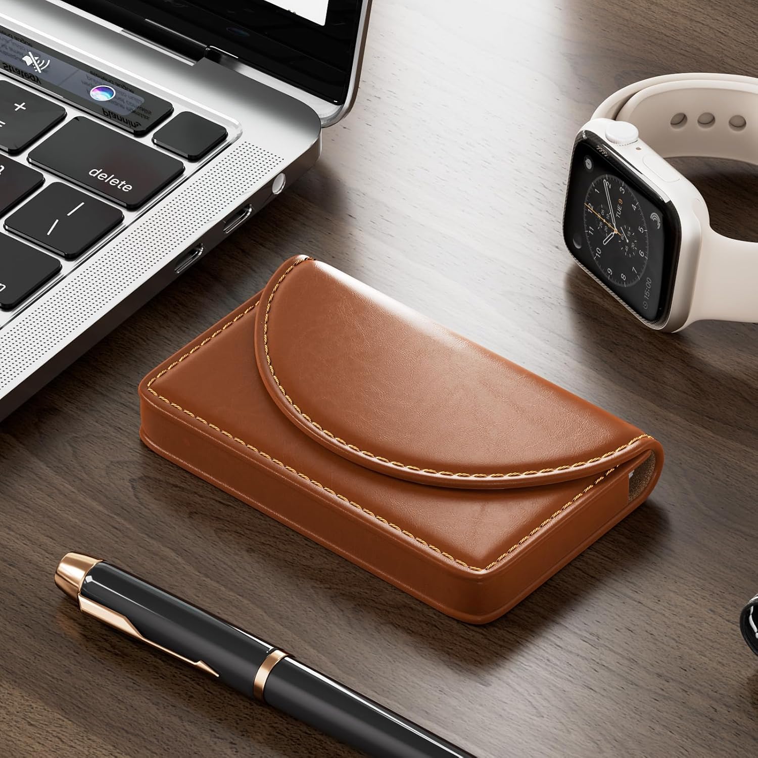 MaxGear Business Card Holder, PU Leather Business Card Case Pocket for Men or Women, Professional Slim Credit Cards Carrier Name Cards Holder Wallet with Magnetic Shut, Coffee 5 81BLfewi1AL. AC SL1500 - northernschoolofshiatsu.co.uk