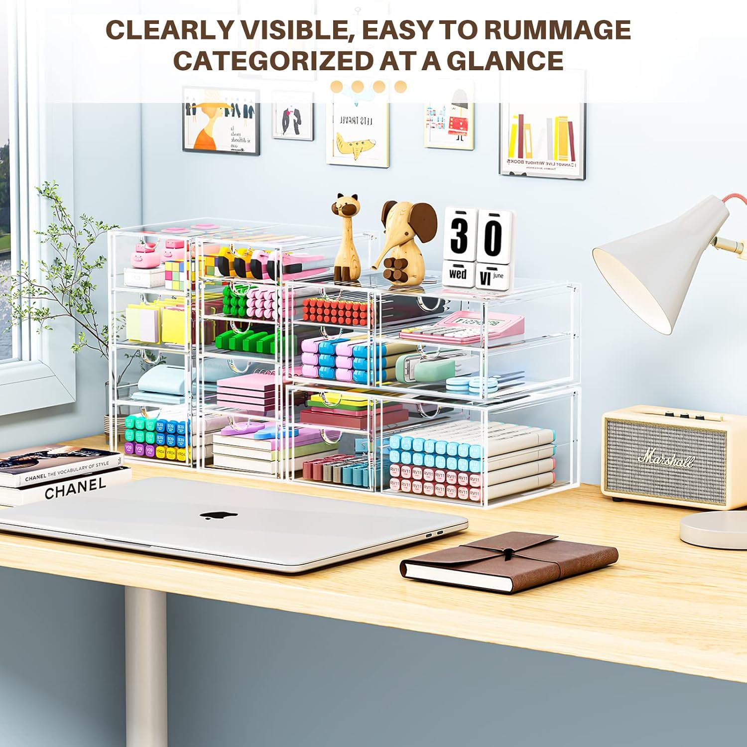 Makeup Organizer With 16 Drawers, 4 Pcs Desktop Office Supplies, Desk Organizers, Clear Desk Accessories, Dustproof Drawer Storage for Make Up, Jewelry, Pen, Stationary 4 81BXOV5riRL. AC SL1500 - northernschoolofshiatsu.co.uk